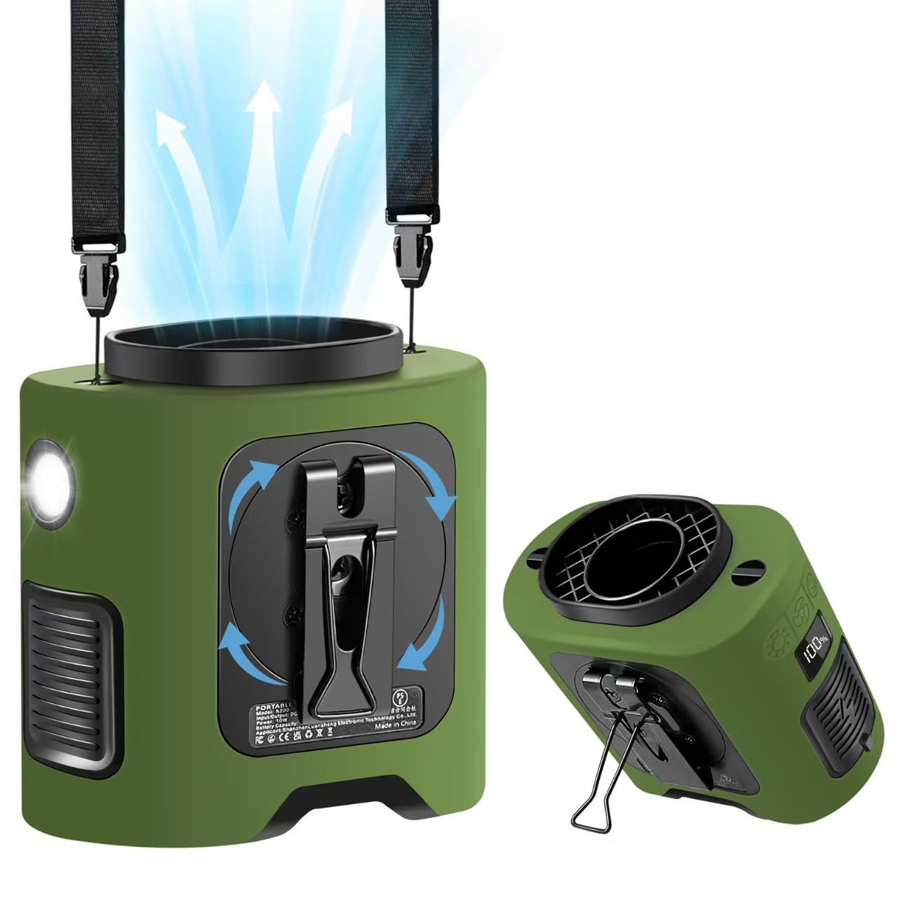 14500mAh Portable Waist Fan, Shirt Fan With 67H Cooling And 5 Speeds