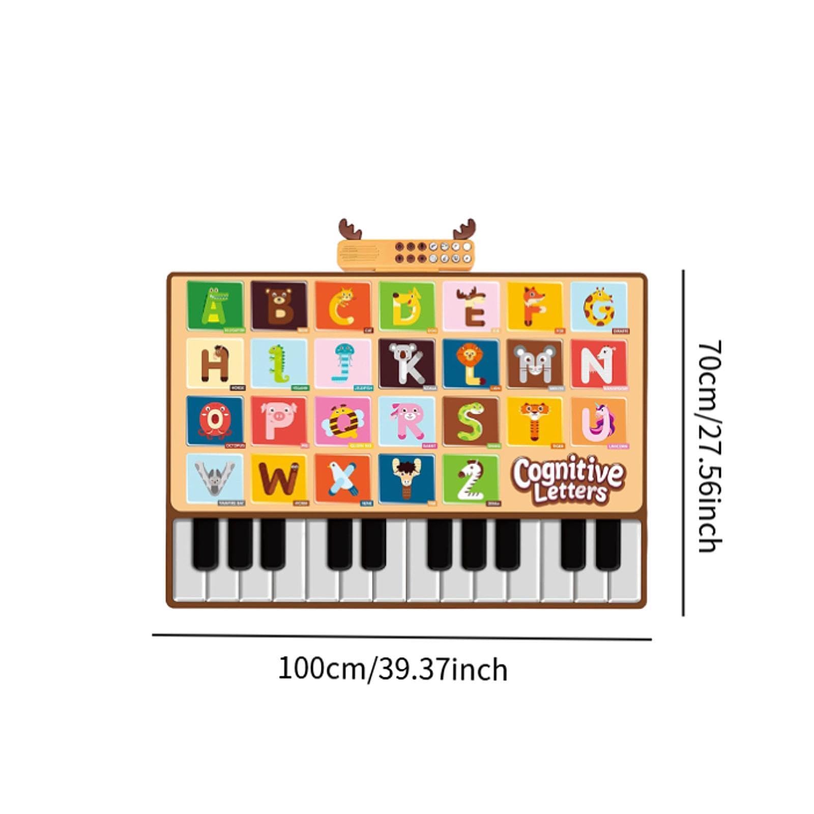 Colcolo Tapete de Piano de piso para niños pequeños, tapete de juego de baile musical con 26 alfabetos, regalo de cumpleaños, tapete Musical para niños y