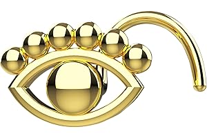 14K Gold Plated Evil Eye Piercing Nose Jewelry