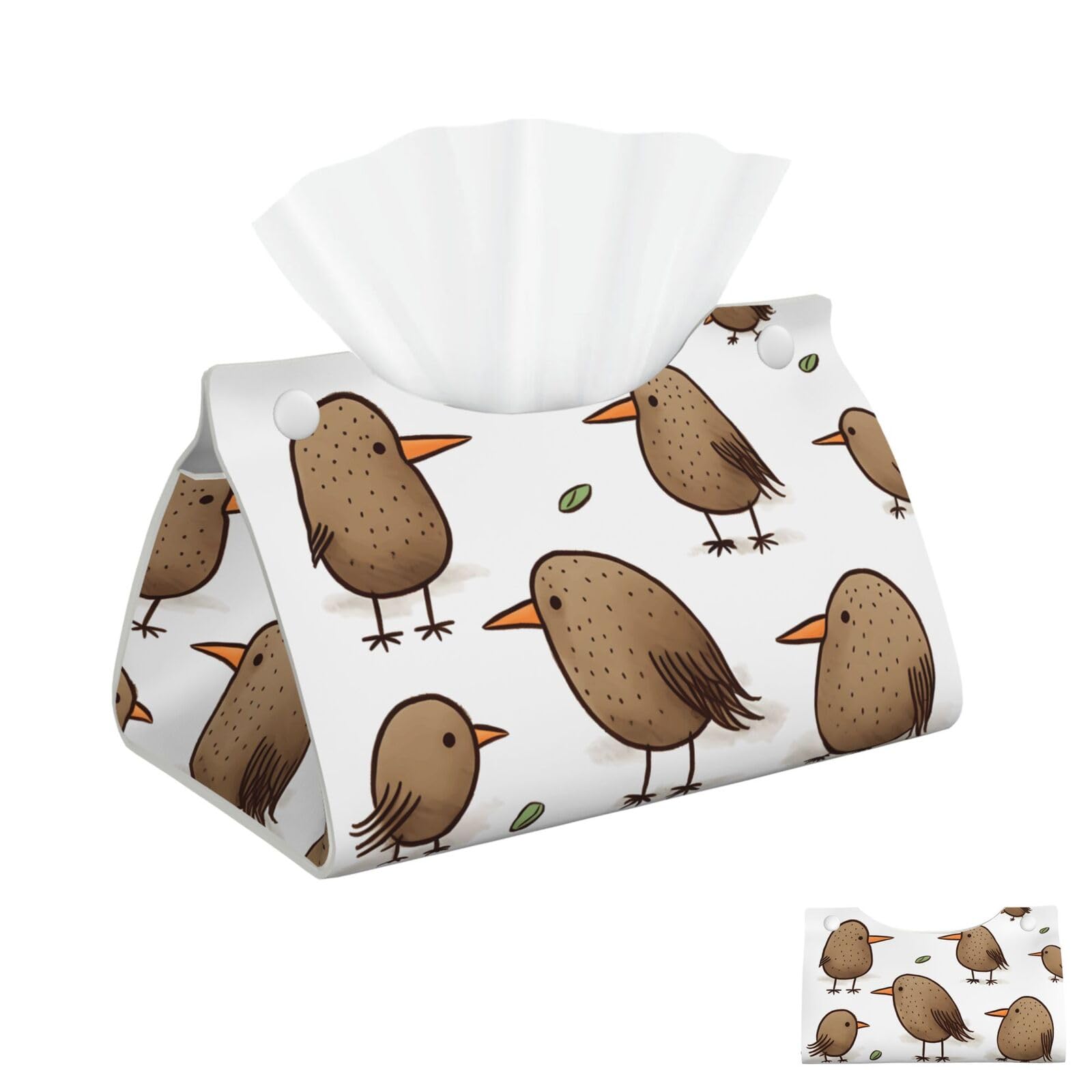 Kiwi Birds Cute Tissue Box Cover Square Cube Boxes