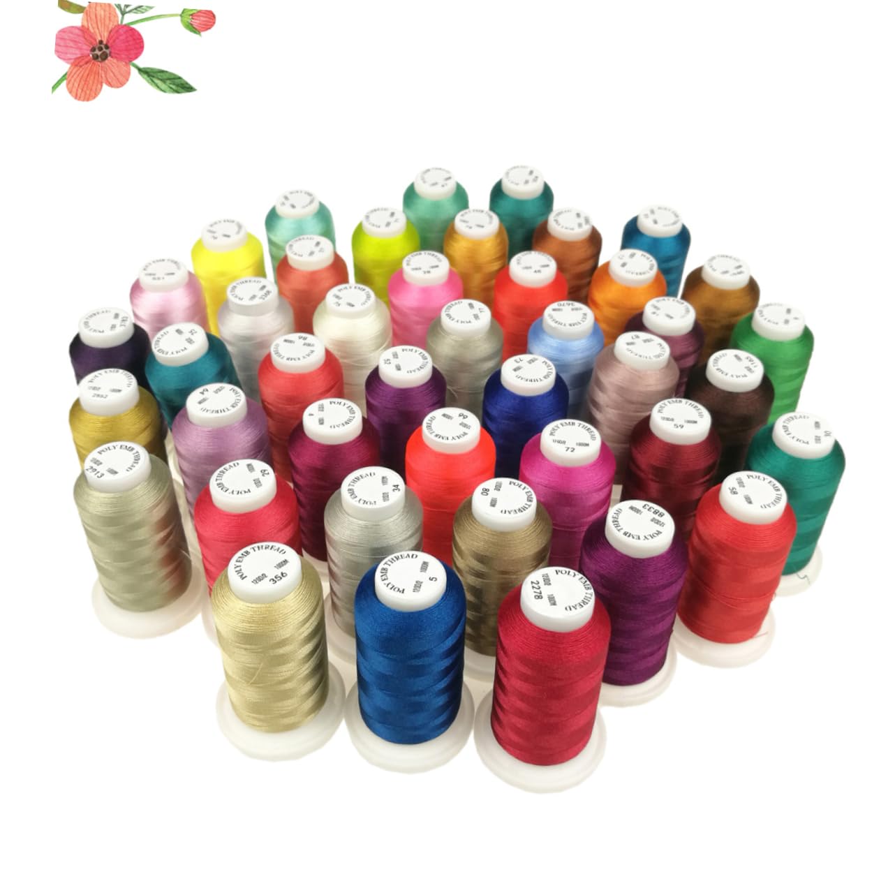 HOODANCOS Filo per Ricamo in Poliestere 120d/2, Set 4 Colori 500 M | Punto Croce e Intreccio, Adatto a Progetti Fai da Te per Ragazzo Ragazza Colore Casuale