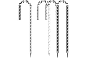 Heavy-Duty Rebar Stakes J-Hooks 12 Inches