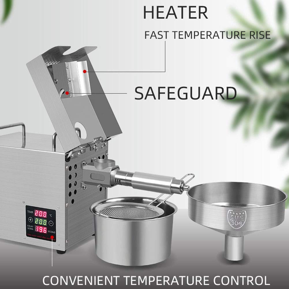 TAISK Automatic Oil Press Machine Cold Hot Nut Oil Extracto Stainless Steel Seed Oil Press Home Commercial Oil Expeller R 3-6Kg/H,110V