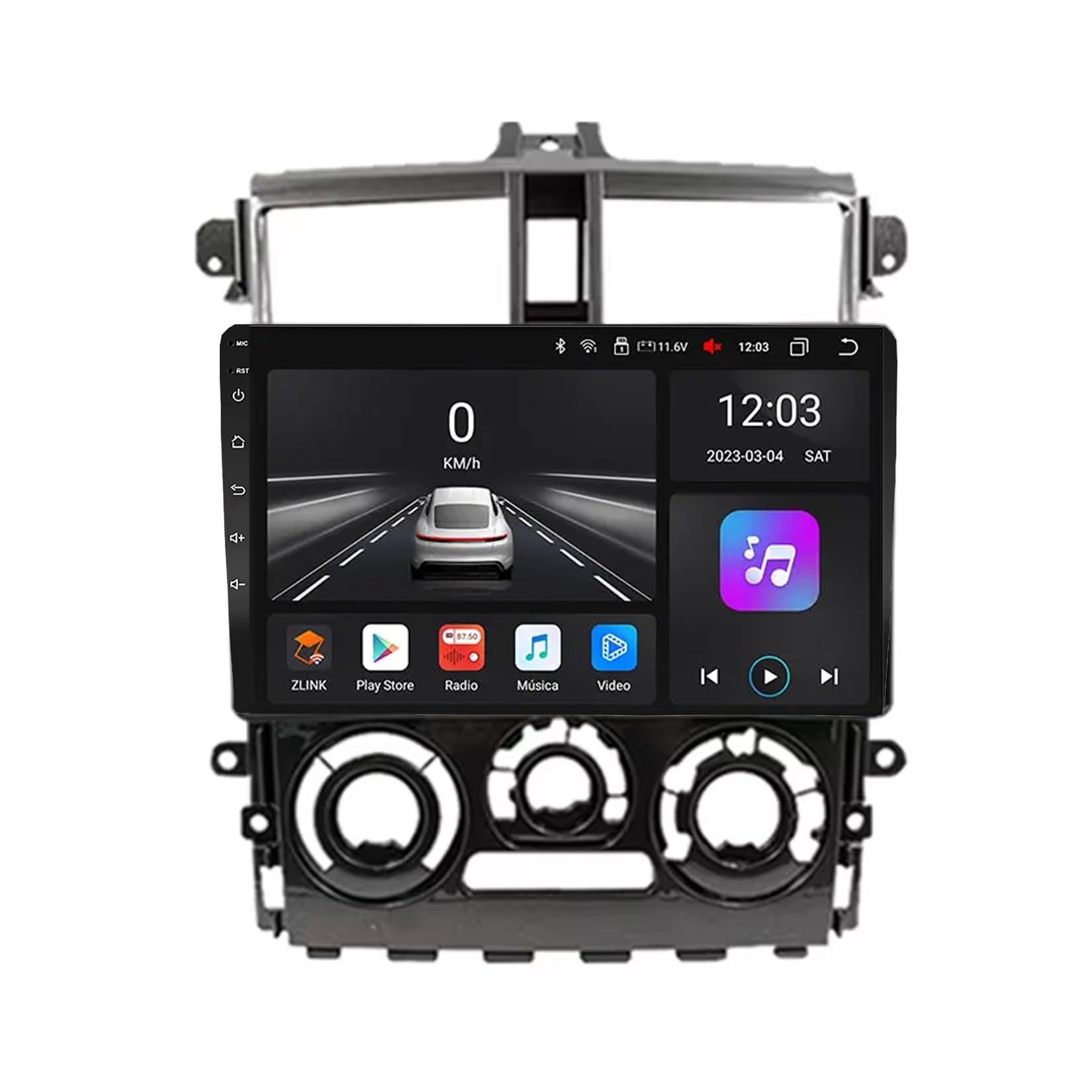 9-calowy samochodowy system stereo z ekranem dotykowym i systemem Android 15 do Mitsubishi Colt Plus 2007-2012 z nawigacją BT FM DSP RDS GPS, sterowaniem z kierownicy, kamerą cofania HD z ek