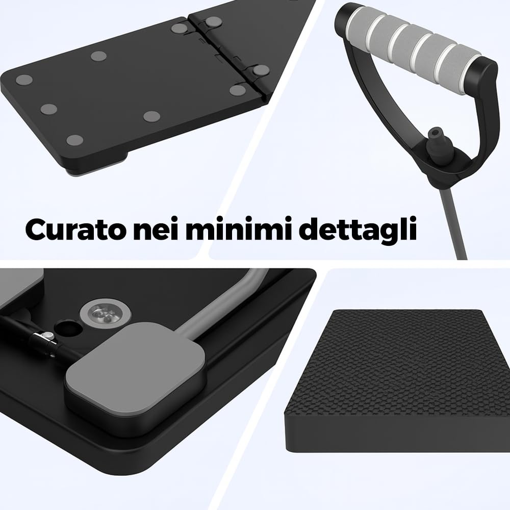 Pilates Board pieghevole 5 in 1 con contatore LED rullo di rimbalzo automatico tavola per esercizio multiuso esercizi a casa Stabile addominali attrezzature allenamento Multifunzione homegym