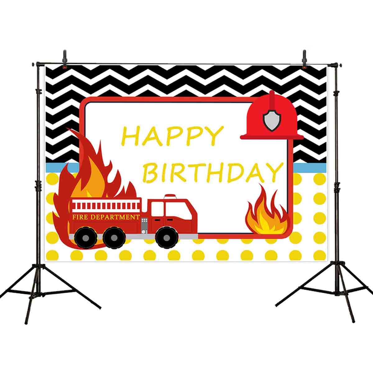 Buy Allenjoy 7x5ft Firetruck Birthday Party Backdrop Fire Cap Fireman