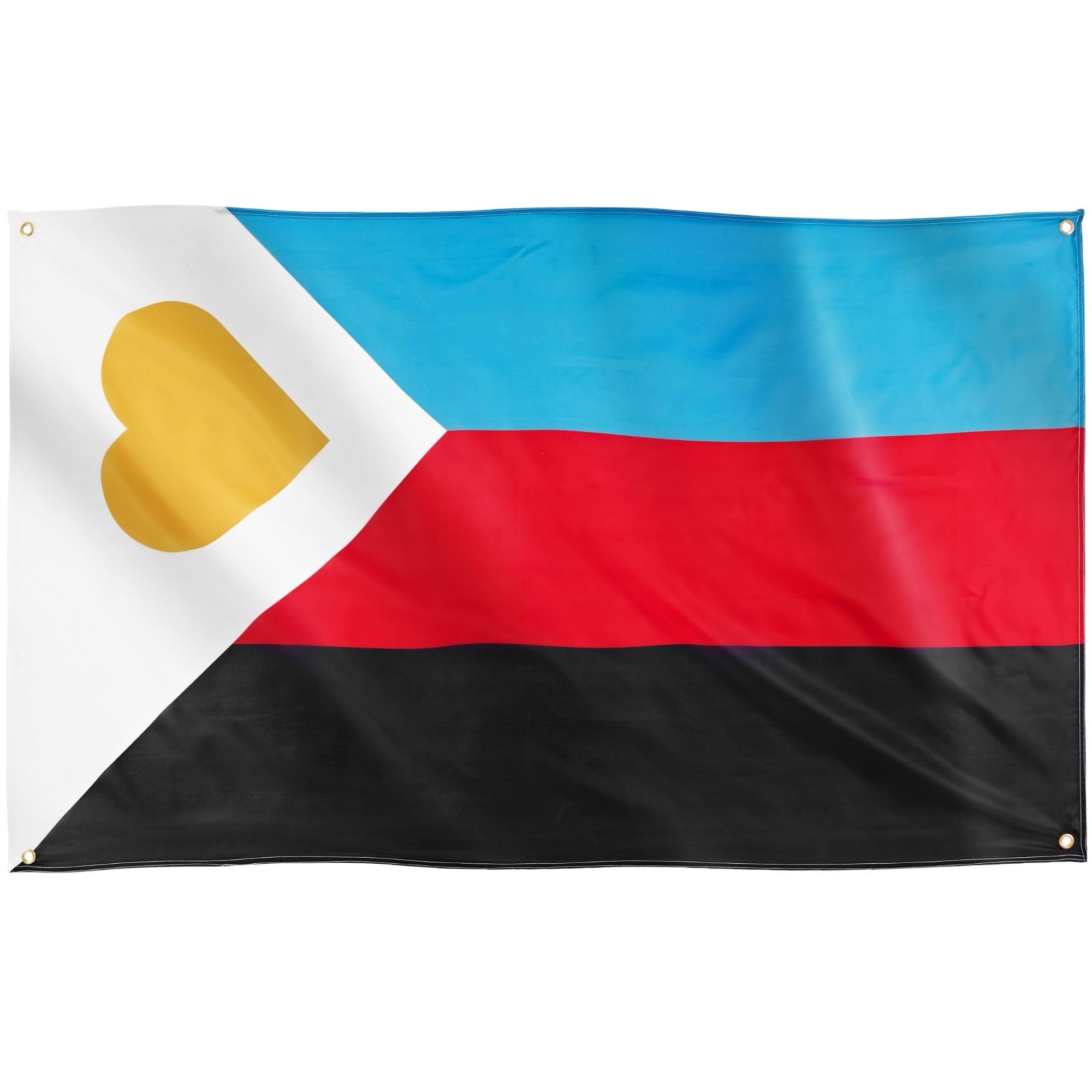 Runesol Tricolour Polygamy Pride Flag, 91x152cm, 3ft x 5ft, 4 Grommets, Eyelet In Every Corner, Gay Pride Flag, LGBT+ flag