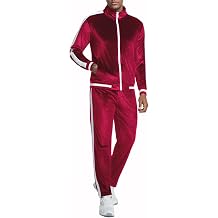 ANOTWENER Mens 2 Piece Tracksuits Velour Sweatsuits Athletic Fit Velvet Outfit Jogging Full Zip Jacket Pants Set
