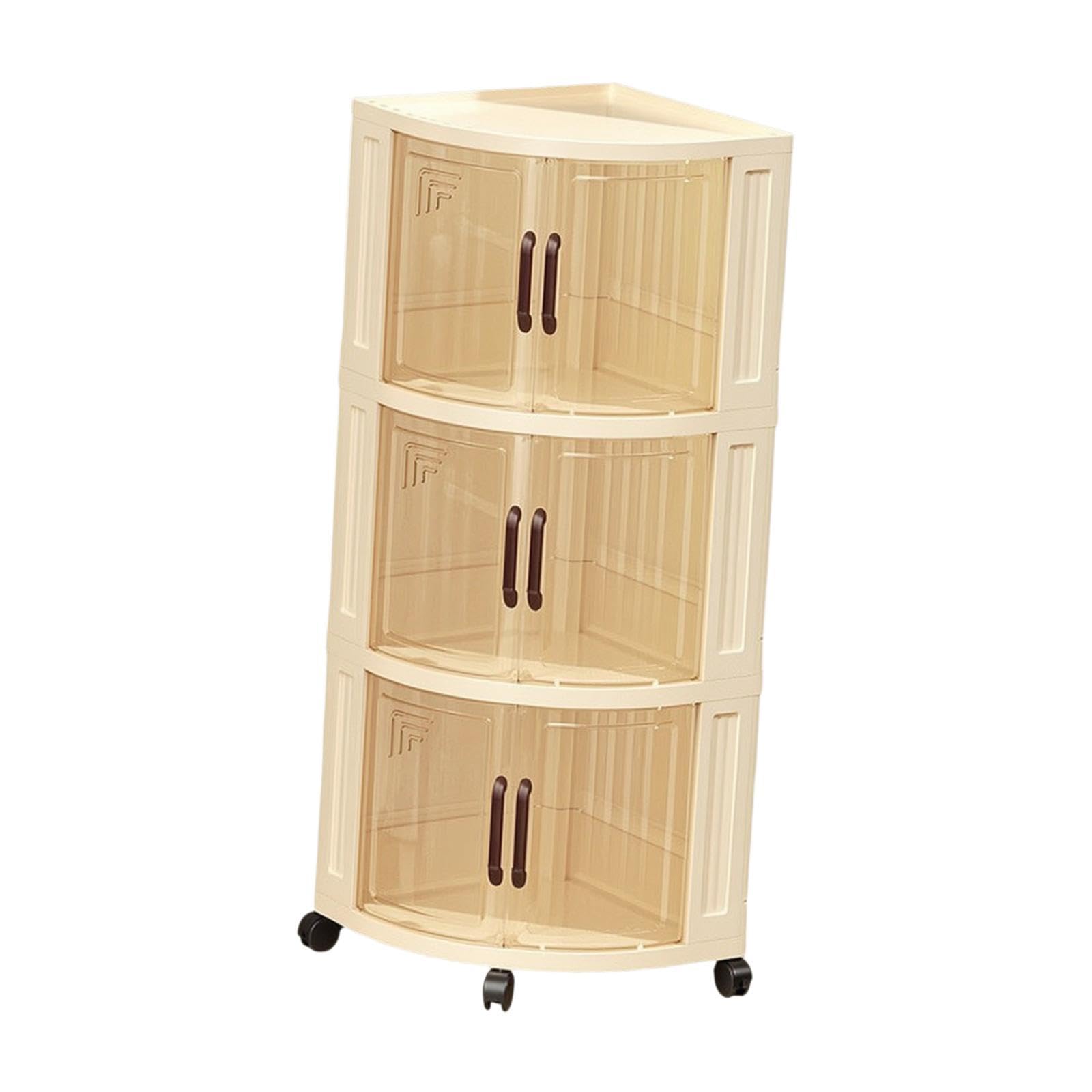 Yajuyi Multifunktionaler Aufbewahrungswagen, Snack Organizer, Eckrollwagen für Kommode, Bastelbedarf, Schmuck Und Kosmetik, 3 Stufen