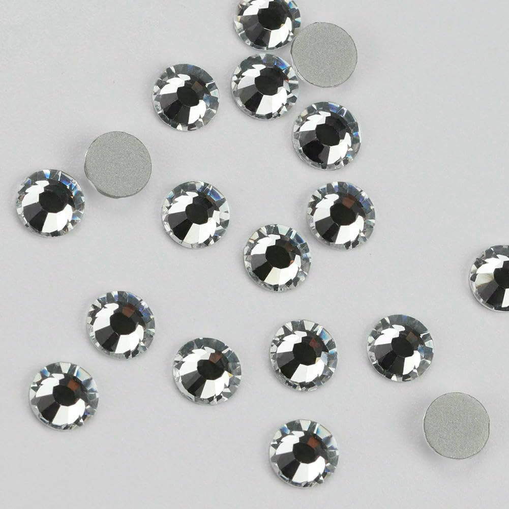 Strass Flatback in C AB bianco Stass per fissaggio a freddo non hotfix per decorazioni unghie fai da te nail art-201AB Crystal AB-5mm SS20 1440 pezzi
