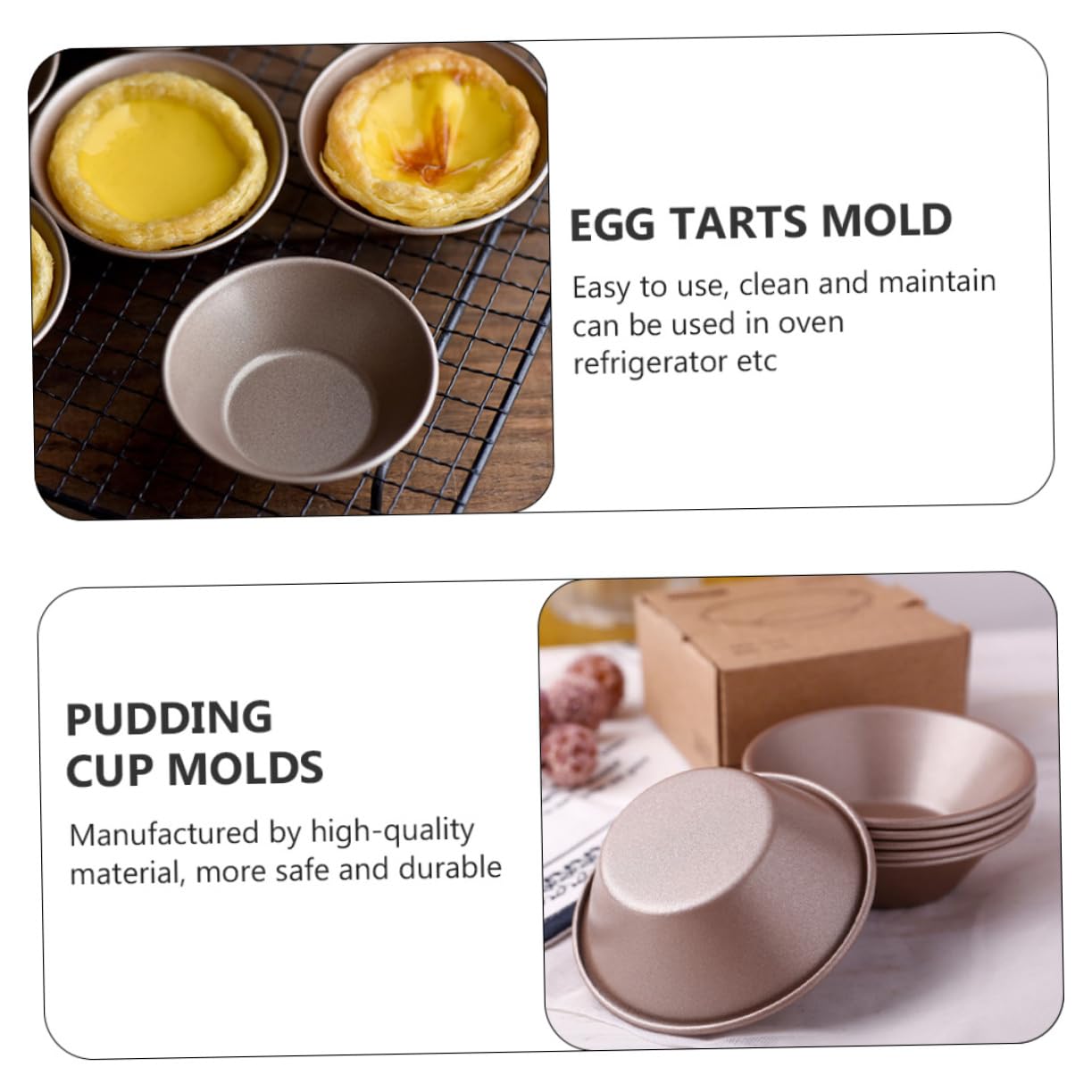 BESTonZON 12piezas Moldes De Tartas Redondas De Acero Carbono Moldes Para Hornear Mini Tartas y Puddings Fácil Desmoldeo y Limpieza y Muffins