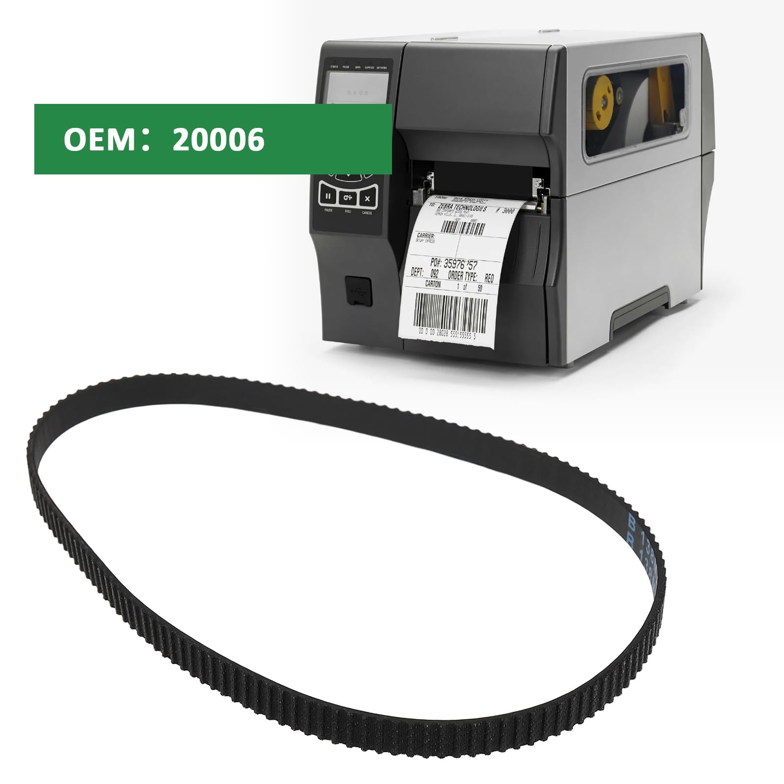 Cinghia Di Trasmissione Per Stampante 20006 79866M 2 Pezzi Compatibile Con Zebra ZT410 ZM400 S4M Z4M 203 Dpi Stampante Termica