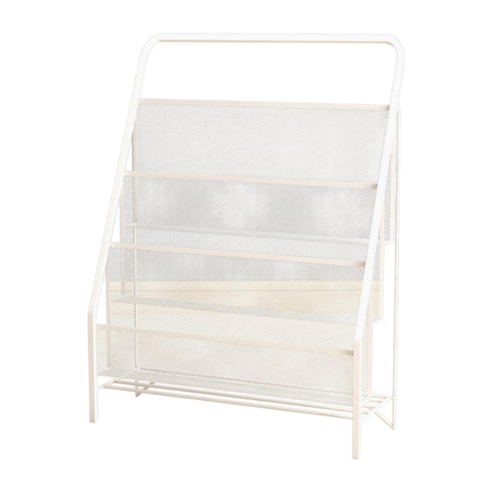 Kids Bookshelf Organizer a 3 strati asilo per l'asilo per bambini Libro per bambini Storage, Bianco