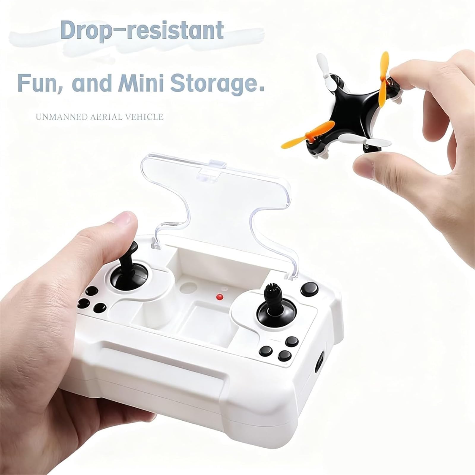 Mini drone per tutte le età con voli acrobatici facili e trucchi a 360°, Remote Little Aerobatic 4-Axis Drones with LED Light e protezione dell'elica,decollo con un solo tasto Kid Toy Gift (Blue)