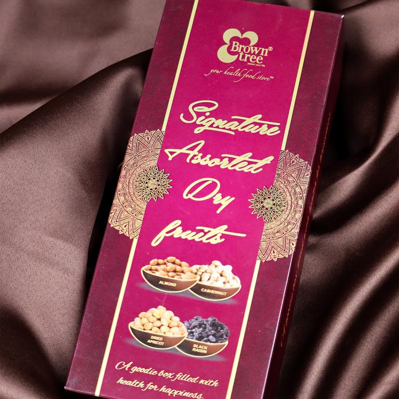 Image of Browntree Signature 4P-140g | Cashews, Almonds, Black Raisins, Apricots | Fresh & Healthy Dry Fruits | Perfect Gifts, Festivals & Corporate Hampers | Unique Gifts for all Celebration