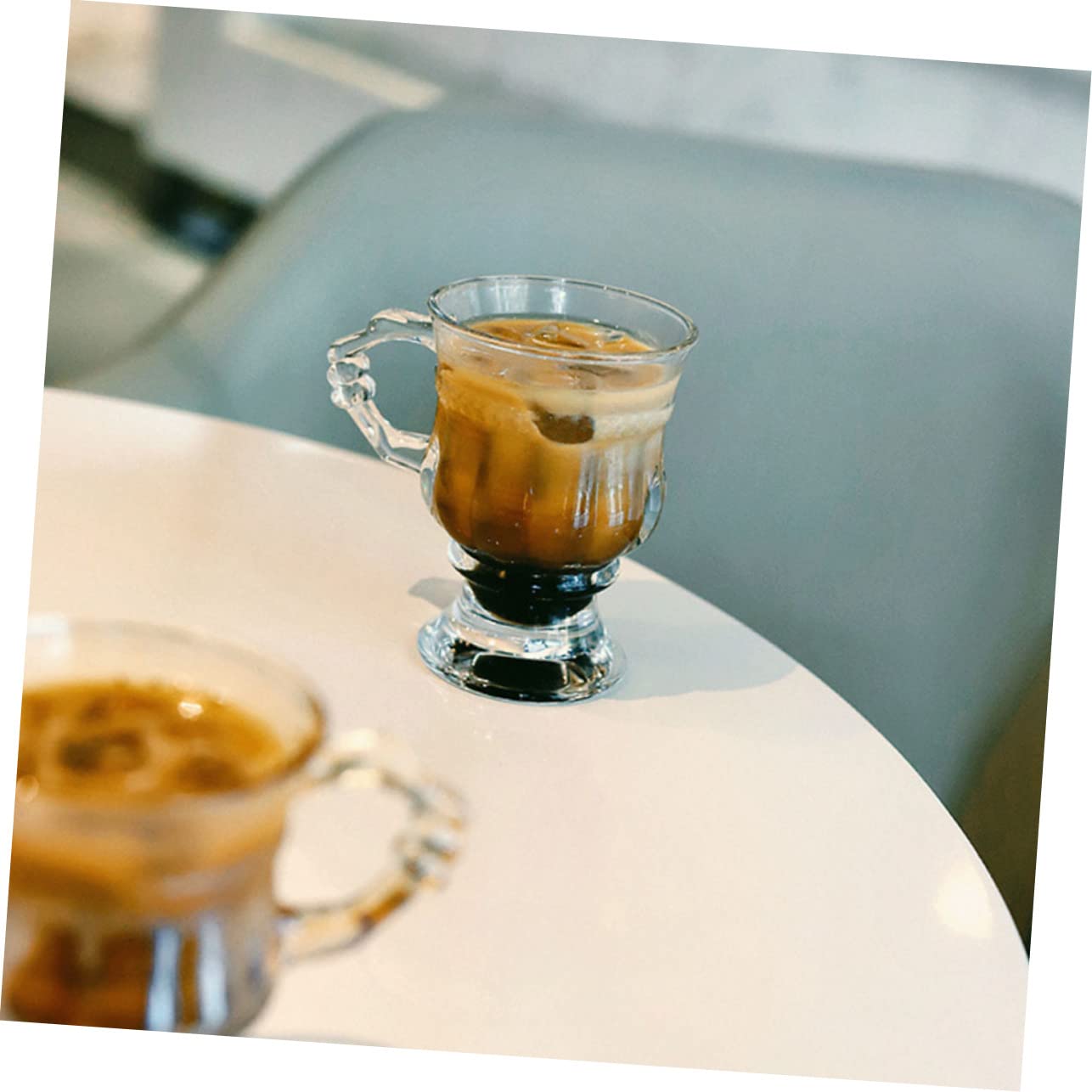 Cabilock Copas De Cristal Repujado 4 Unidades Vaso De Alta Altura Ideal Para Café Té y Postres.