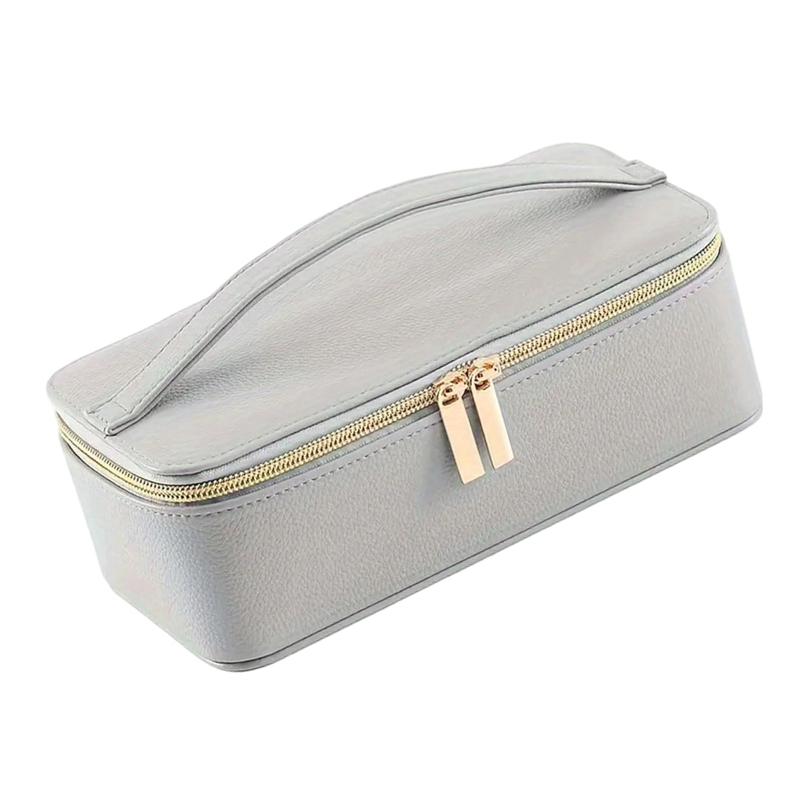 Hsioluted Women's A Stylish Pu Leather Jewelry Case With Smooth Interior Nd 12 Zippered Compartments Jewelry Holder For Travel