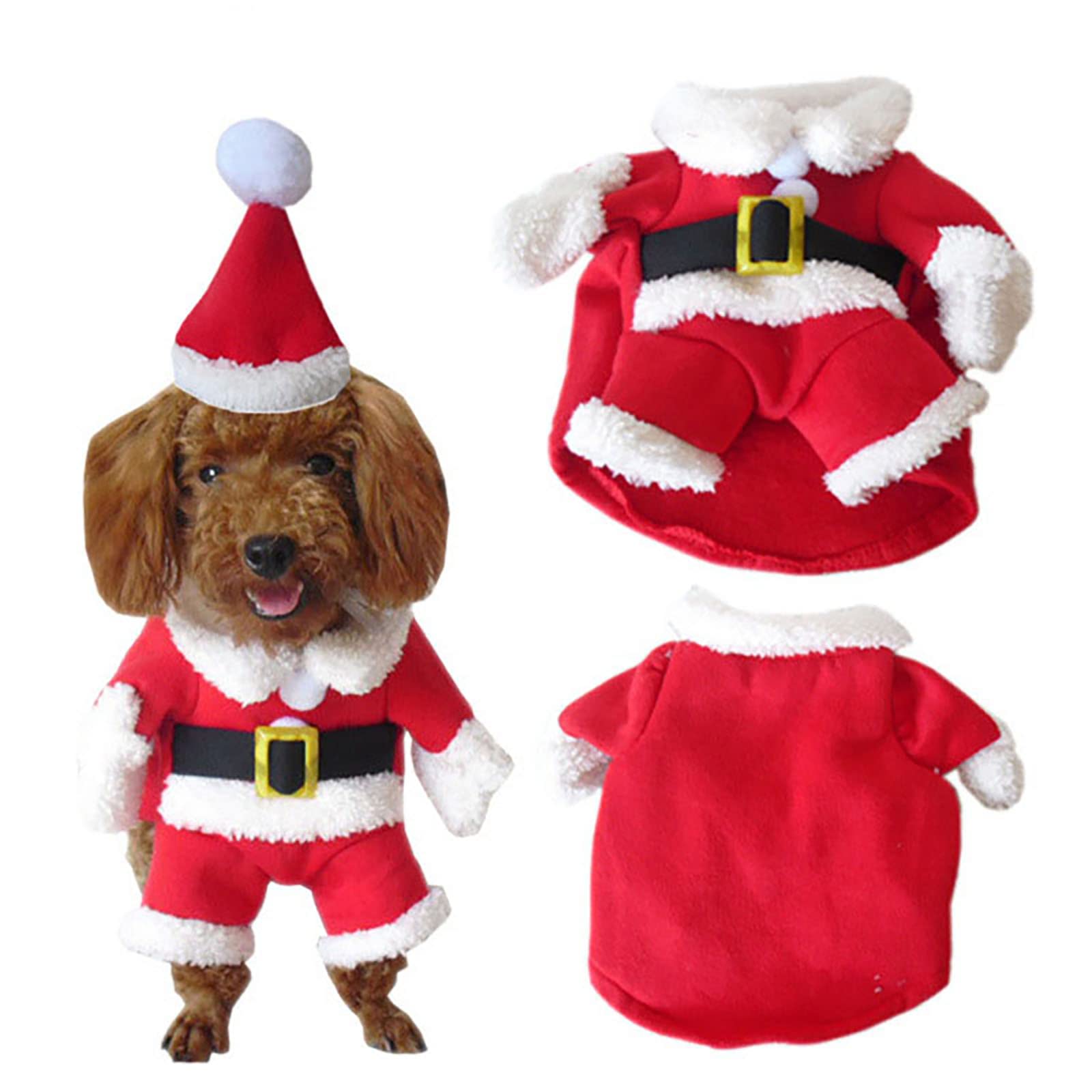 Disfraz de Papá Noel para perro de Navidad, ropa de Papá Noel, sombrero para mascotas, perros, gatos, fiesta, Año Nuevo, divertido cosplay (XXL)