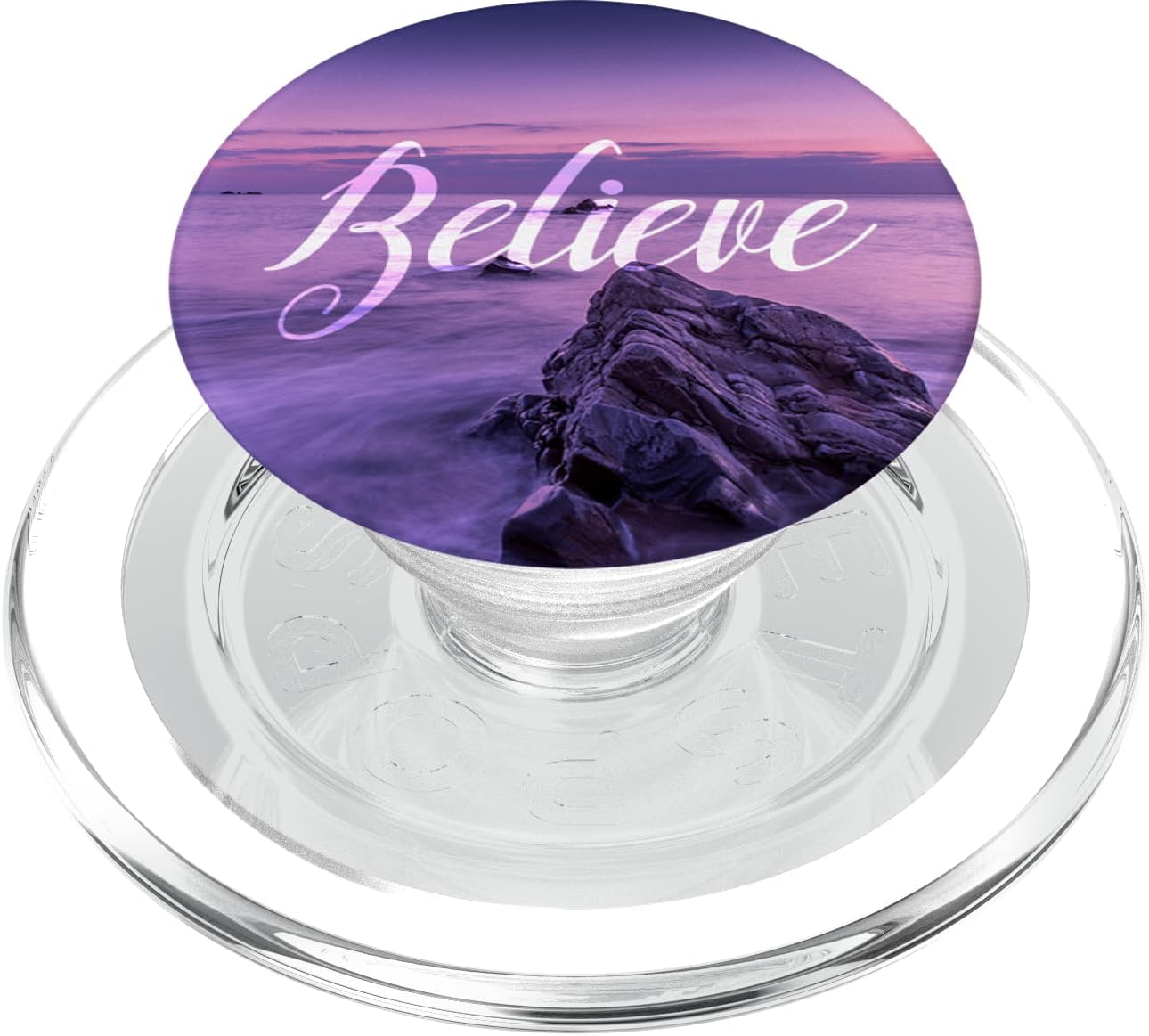 Religious Gifts Believe - Ocean Theme Christian Accessories PopSockets MagSafe PopGrip for iPhone