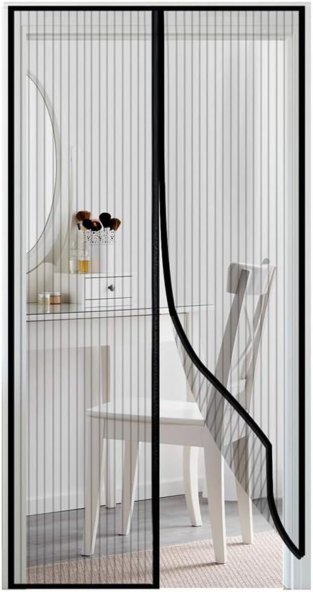 XXYY Magnetic Fly Insect Screen Door Screen Mesh Curtain Fits Door,Magic Tape, Insect Protection Door No Gap, Keep Bugs Out Lets Fresh Air in,150x200cm(59x79inch)