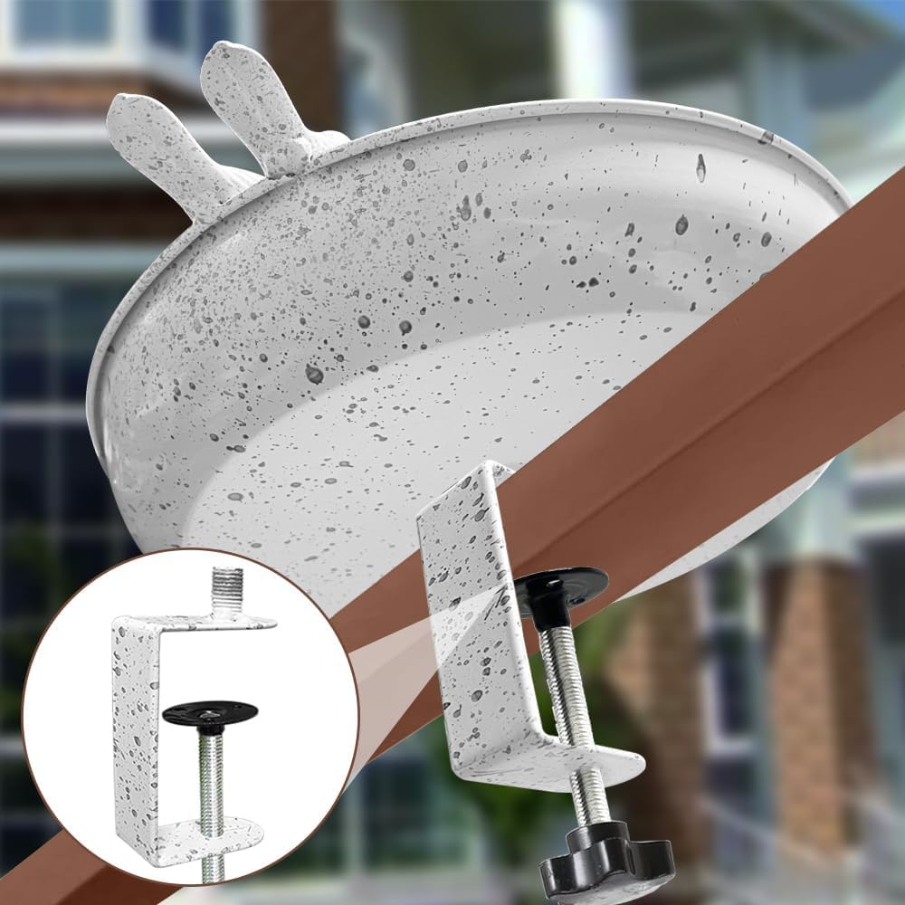 Vogeltränke Hängend Frostsicher für Balkongeländer, Vogelbad für Balkon und Garten, Wildvogeltränke Winterfest Außen, Vogelbad für Wildvögel, Vogelfutterspender Wildvogel Badewanne Wasserschale Metall - 3