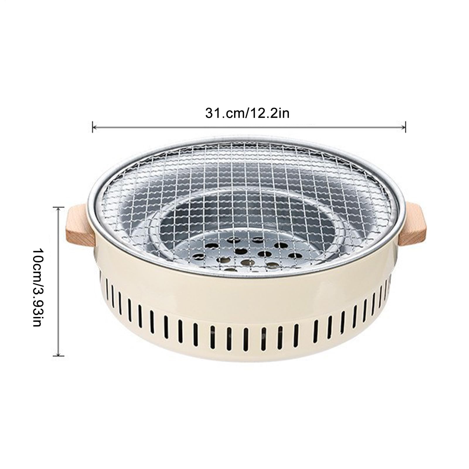 Chal Grill portatile 32 cm antiaderente barbecue grill cottura all'aperto per terrazza e balcone ideale per antipasti e riunioni di carne