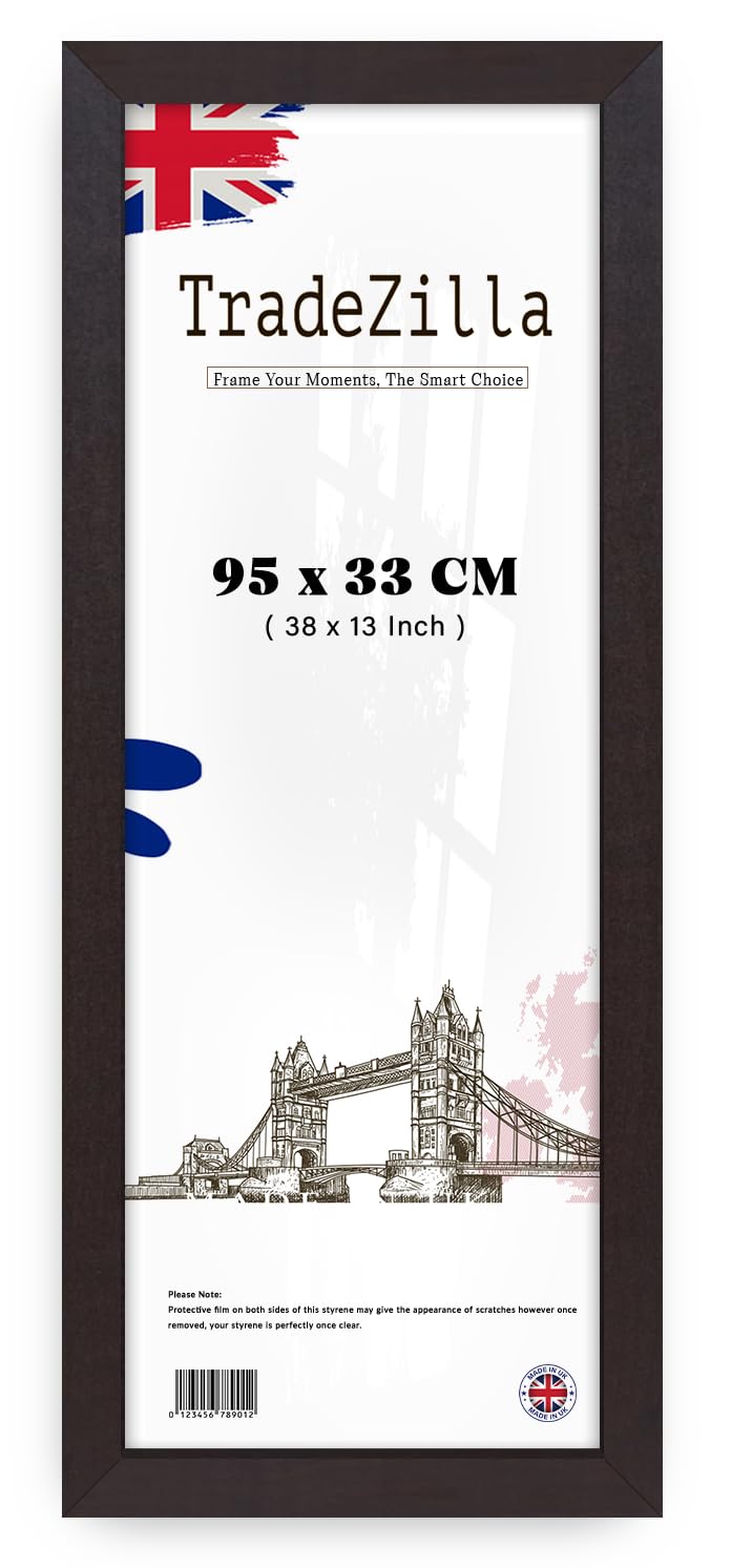 TradeZilla | Luxurious Large Mahogany (95 x 33 CM) Poster Frame Engineered Wood, 38 x 13 Inch Horizontal/Vertical Display Seasonal/Occasion Gifts [ Mahogany ]
