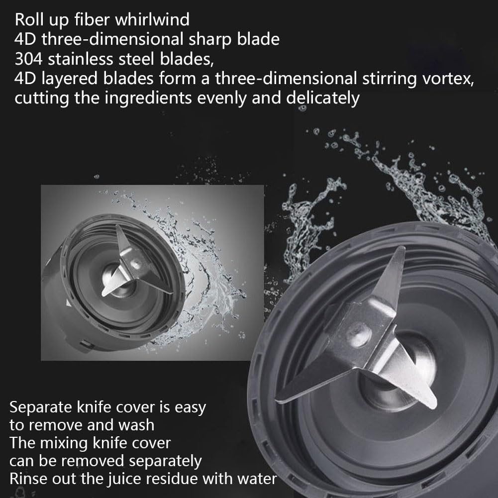 1,5L Licuadora Batido Batido Licuadora Jarra De Frutas Fabricante De Batidos Trituradora De Hielo Frasco De Mezcla 25000 Rpm Amoladora Para Exprimidor, Triturado De Hielo Con Botella Deportiva 600Ml (