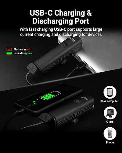 Miniatura 4 de Magicshine Allty - Luces para bicicleta de cercanías Allty 400, Allty 600, Allty 800, luz de bicicleta de carretera Allty 800, USB tipo C