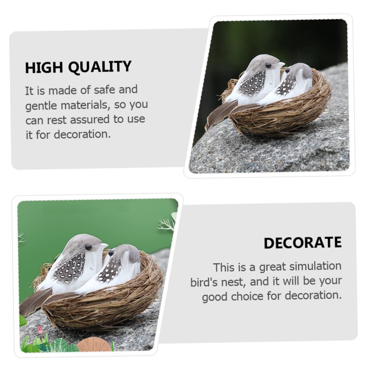 ifundom 1pc Realistic Birds Nest Decor for Easter Birds Breeding Nest Vivid Garden Ornament for Easter Theme Decoration and Lightweight Design