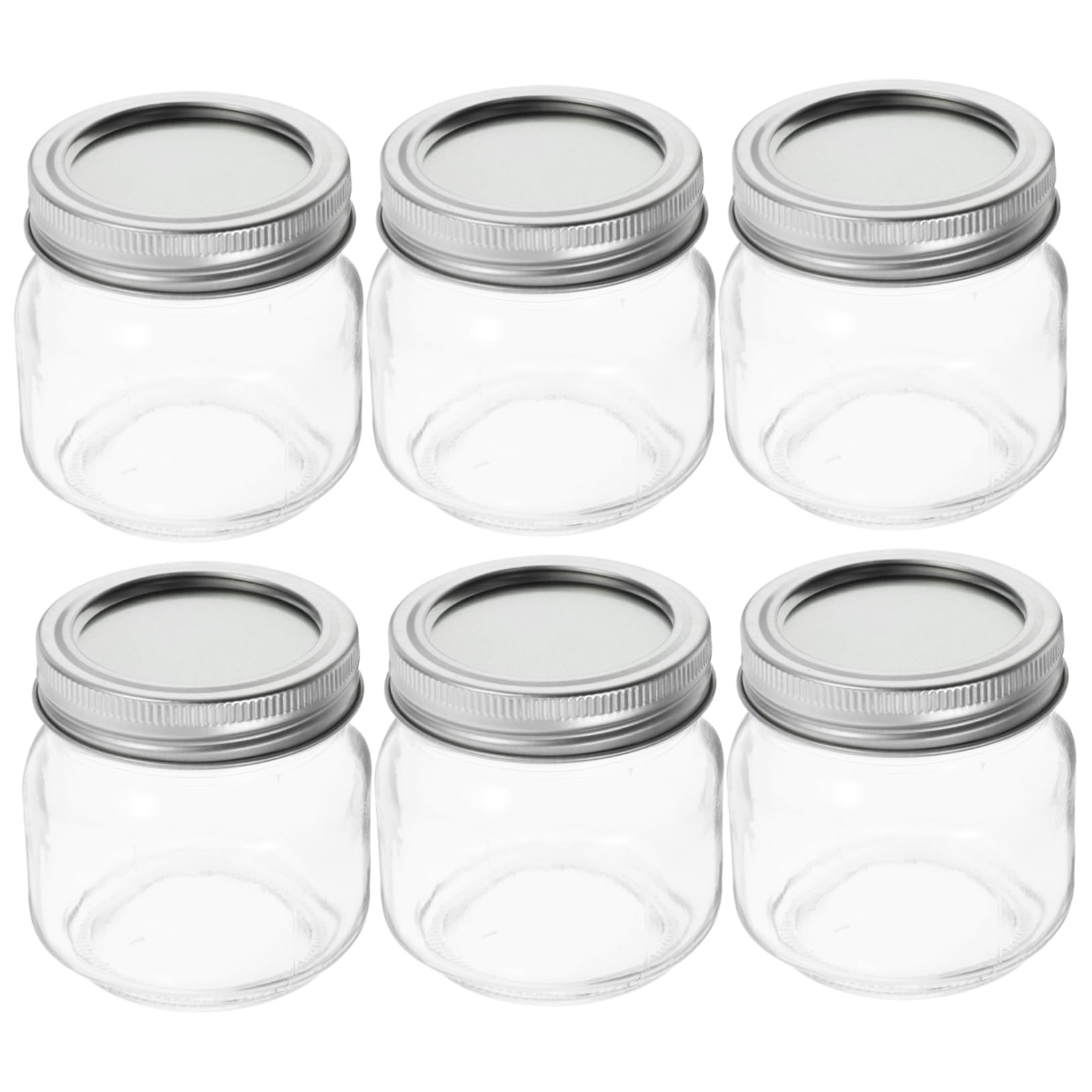 TOPBATHY Tarros de Cristal Redondos 6 Piezas de 250ml, con Tapa Hermética
