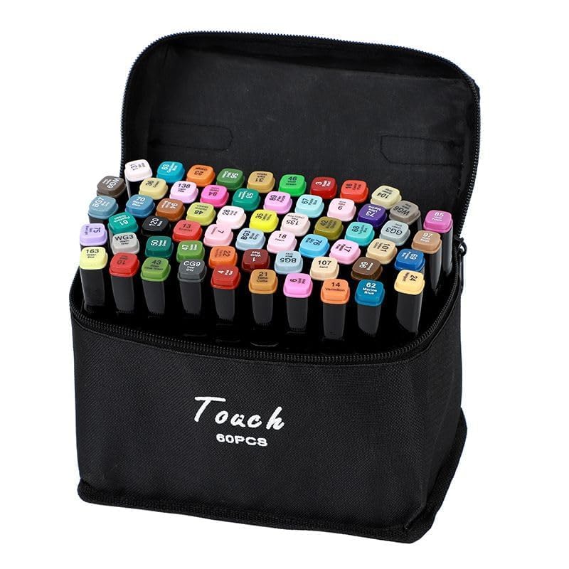 Sarjak 60Pcs Alcohol Color Markers Pens For Drawing Sketching | Highlighter Pen Art Supplies (60 Pcs Marker) -Multicolor (B0CR1L65L5) Amazon Price History, Amazon Price Tracker