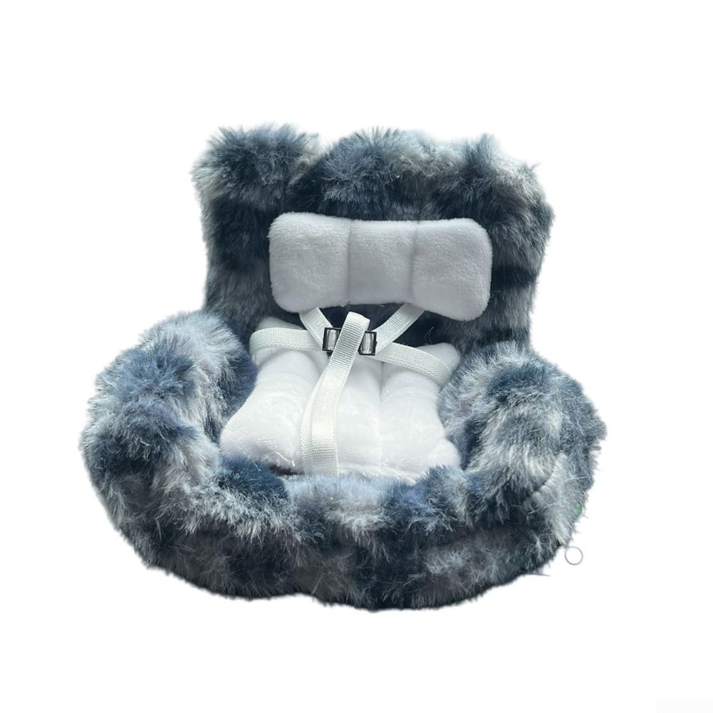 TDCuizent Doll Car Seat Plush Toy with Safety Belt Vent Clip Mount for Vehicle Interior Decoration Fit for Cotton Dolls and Character Figures Leopard Print Style Accessory(B)