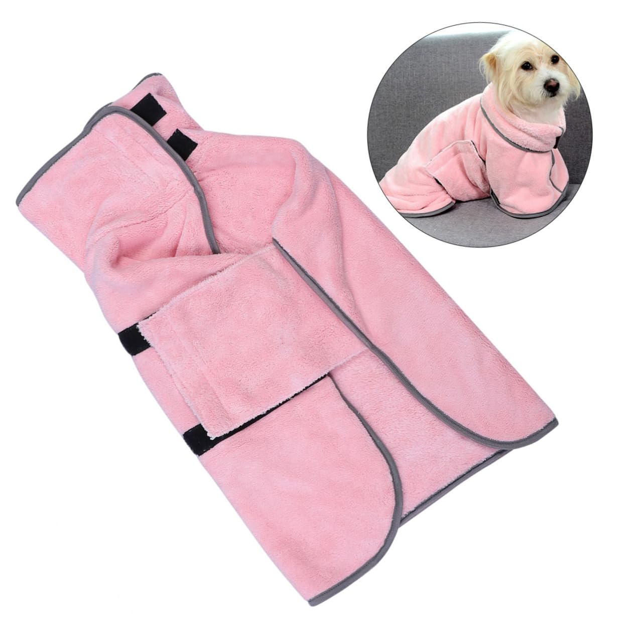HANABASS 3pièces Peignoir De Bain pour Animaux Microfibre Serviette Absorbante Et pour Chiots Plusieurs