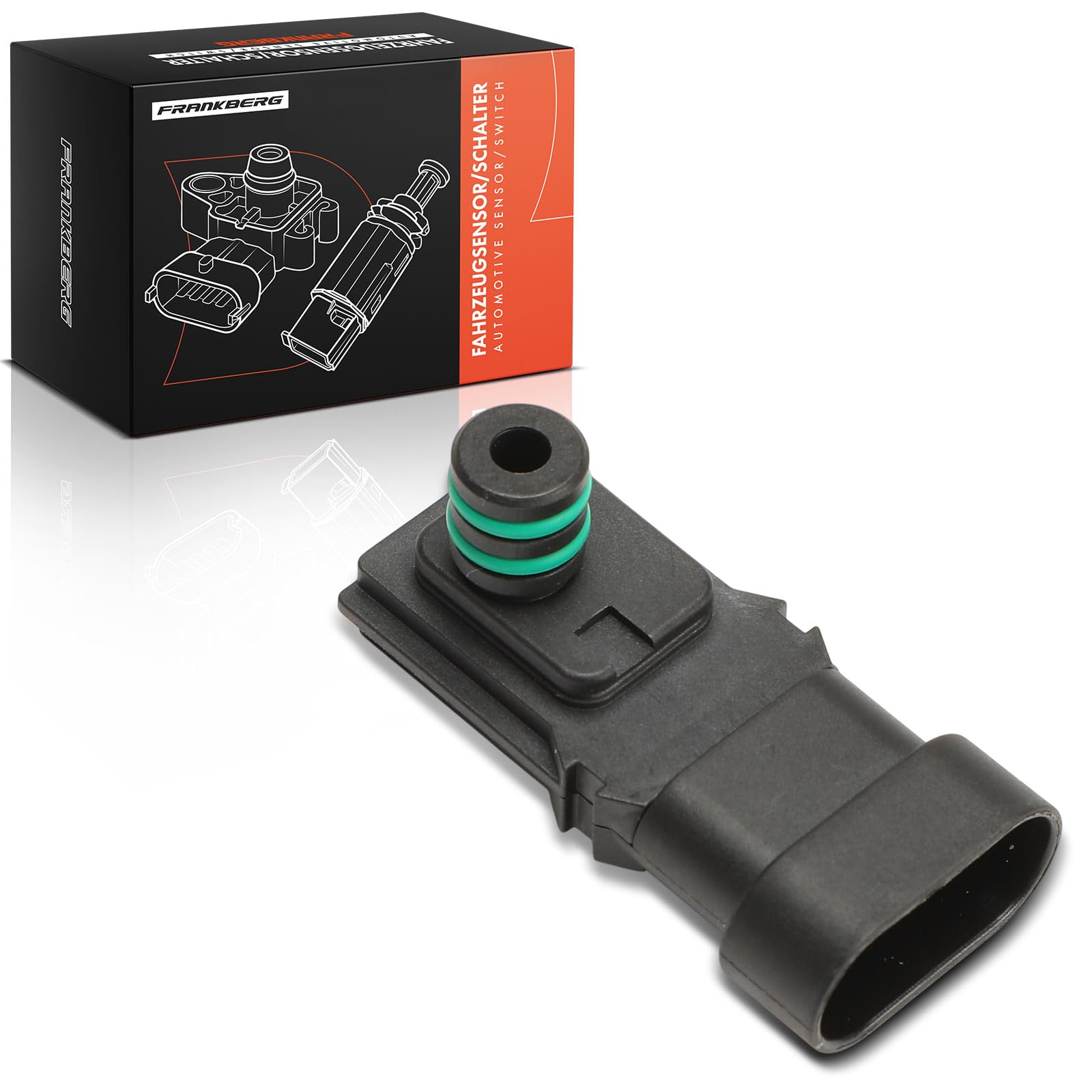 Frankberg Sensore pressione differenziale Pressione gas di scarico Compatibile con Twingo II CN0 Logan MCV KS S.a.n.d.e.r.o II Dokker MPV KE S.a.n.d.e.r.o Replace# 4409668