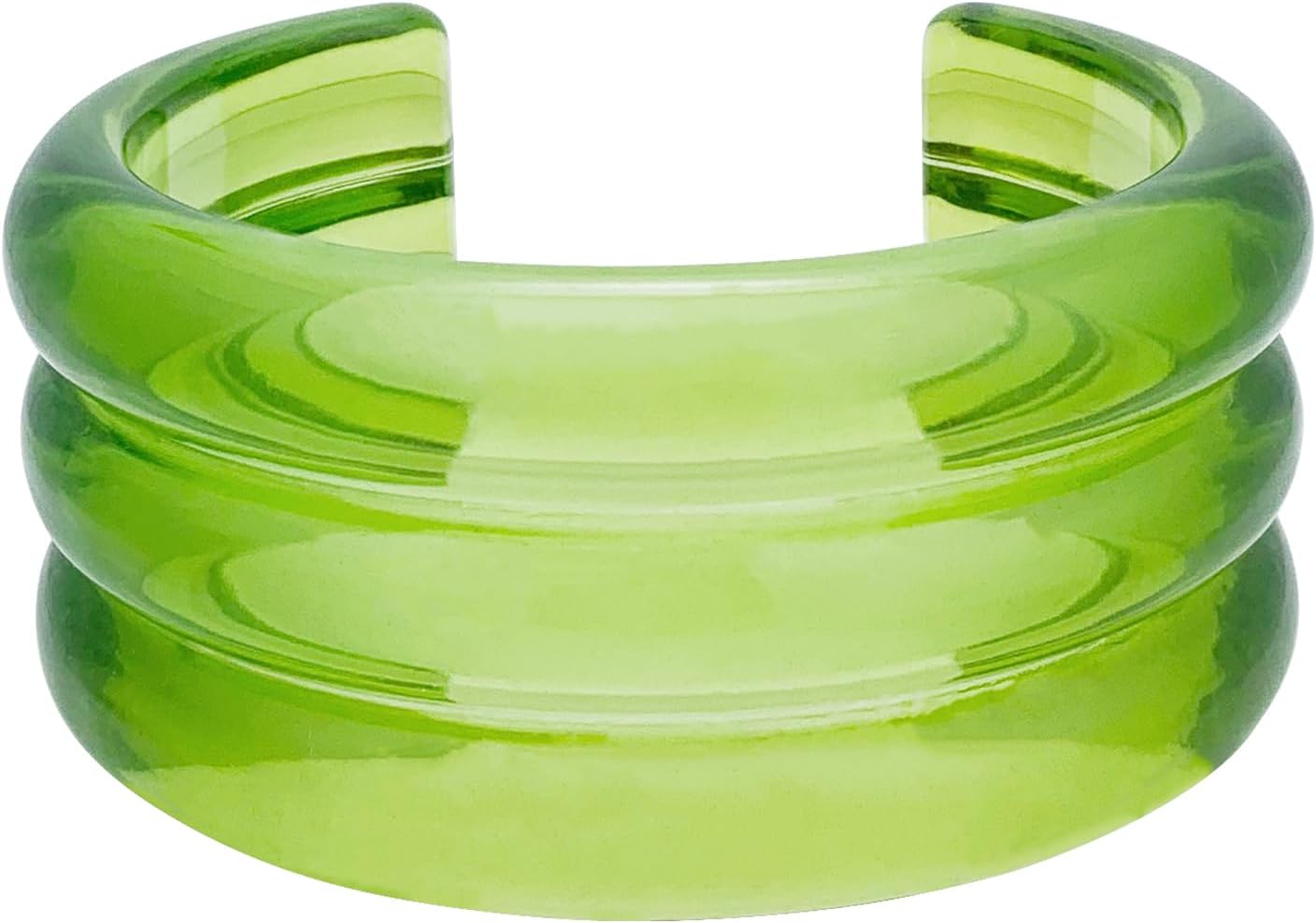 HIIXHC Jelly Resin Cuff Bangle Bracelets for Women Wide Acrylic Bangle Bracelet Irregular Geometric Plastic Wristbands Jewelry for Women Beach Essentials for Vacation - Image 8