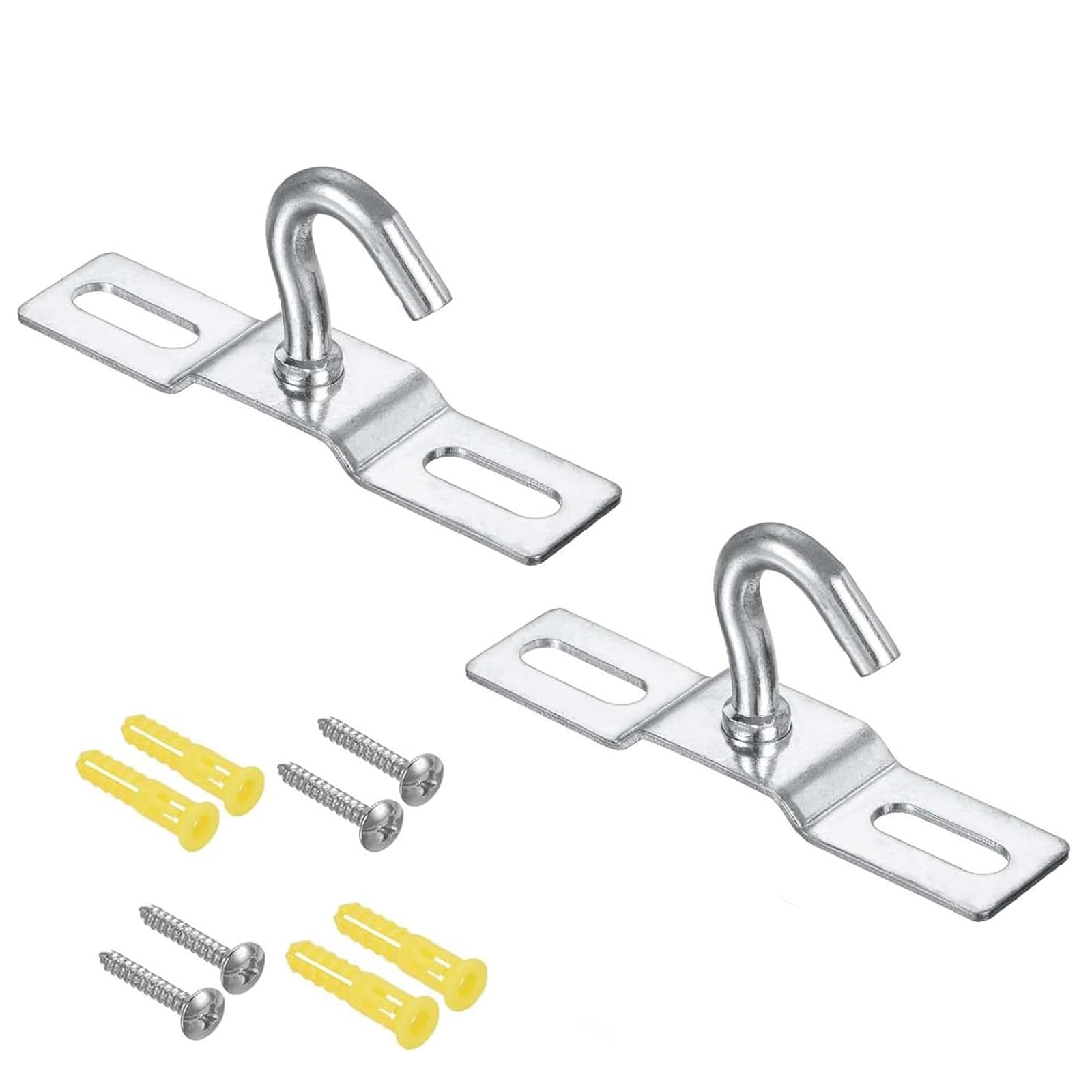 Ceegeww Silver 2 Pcs Ceiling Hook,70Mm Heavy Duty Ceiling Lights Base Plate Chanderlier Hooks With Screws,Secure Ceiling Lights Hook,For Lamps Fans Lanterns Flower Basket Decoration Holder