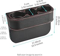 Vista 2 de Organizador Multifuncional para Asiento de Coche con Soporte para Tazas, Teléfono y Botella Negro