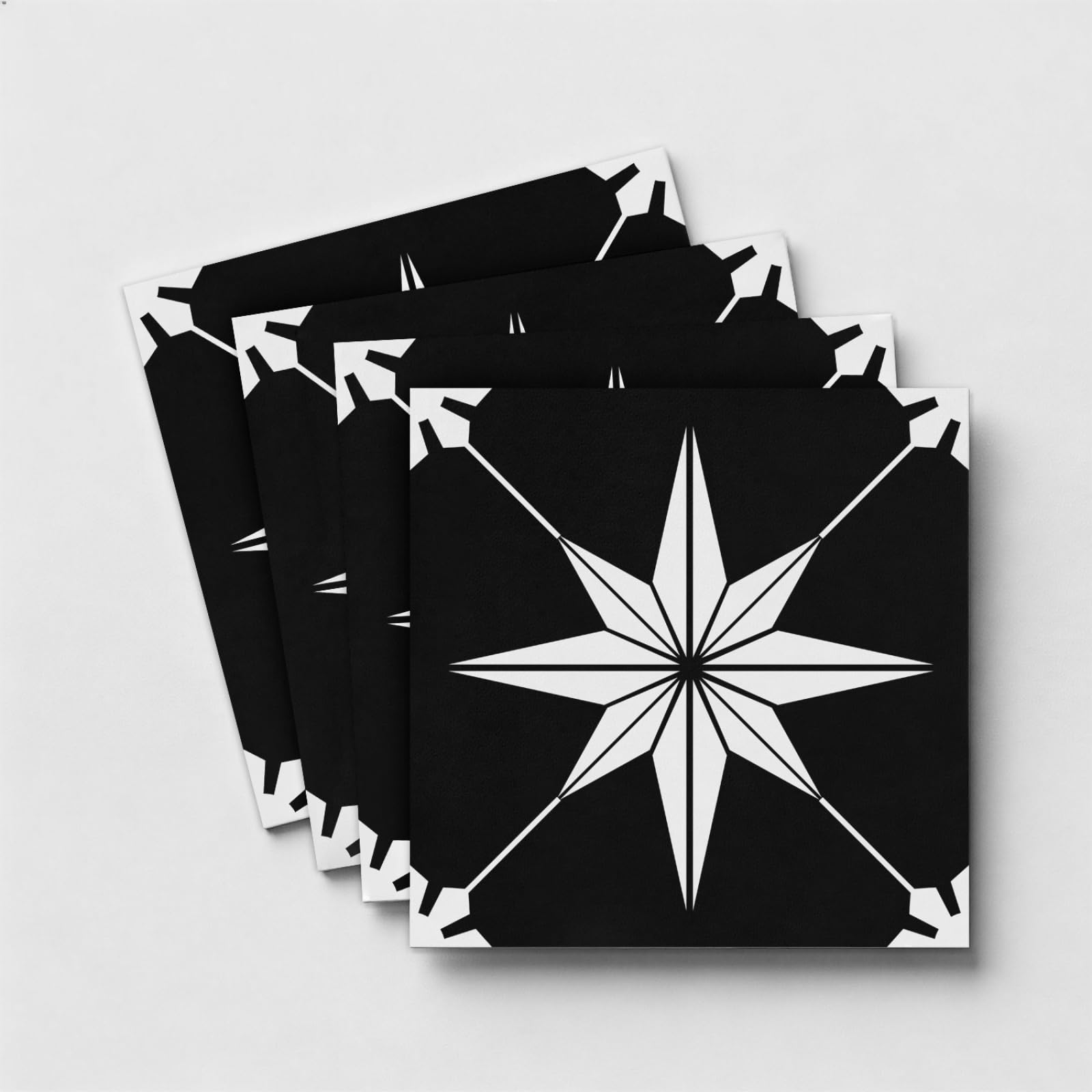 LMYSXAOZ Stick on Kitchen Tiles Black White Geometry Self Adhesive Wall PVC for Fireplace Surround Furniture Decoration Backsplash Bathroom Tile Stickers Waterproof