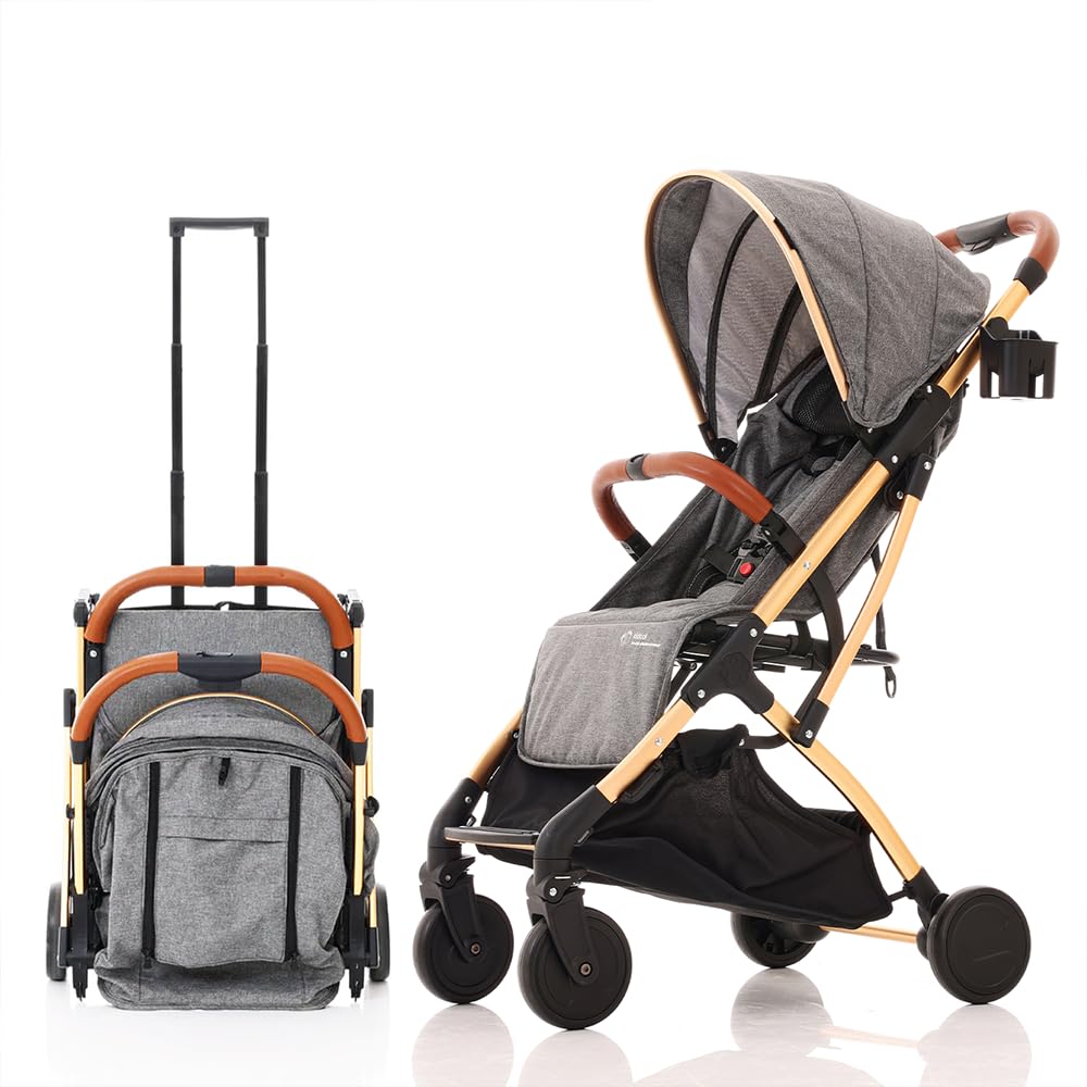 Kidcol™ Stroller for Toddlers Up to 36 Months- Foldable Lightweight  Pushchair- Compact Travel Buggy with 5-Point Harness, Adjustable Seat Back  & ...