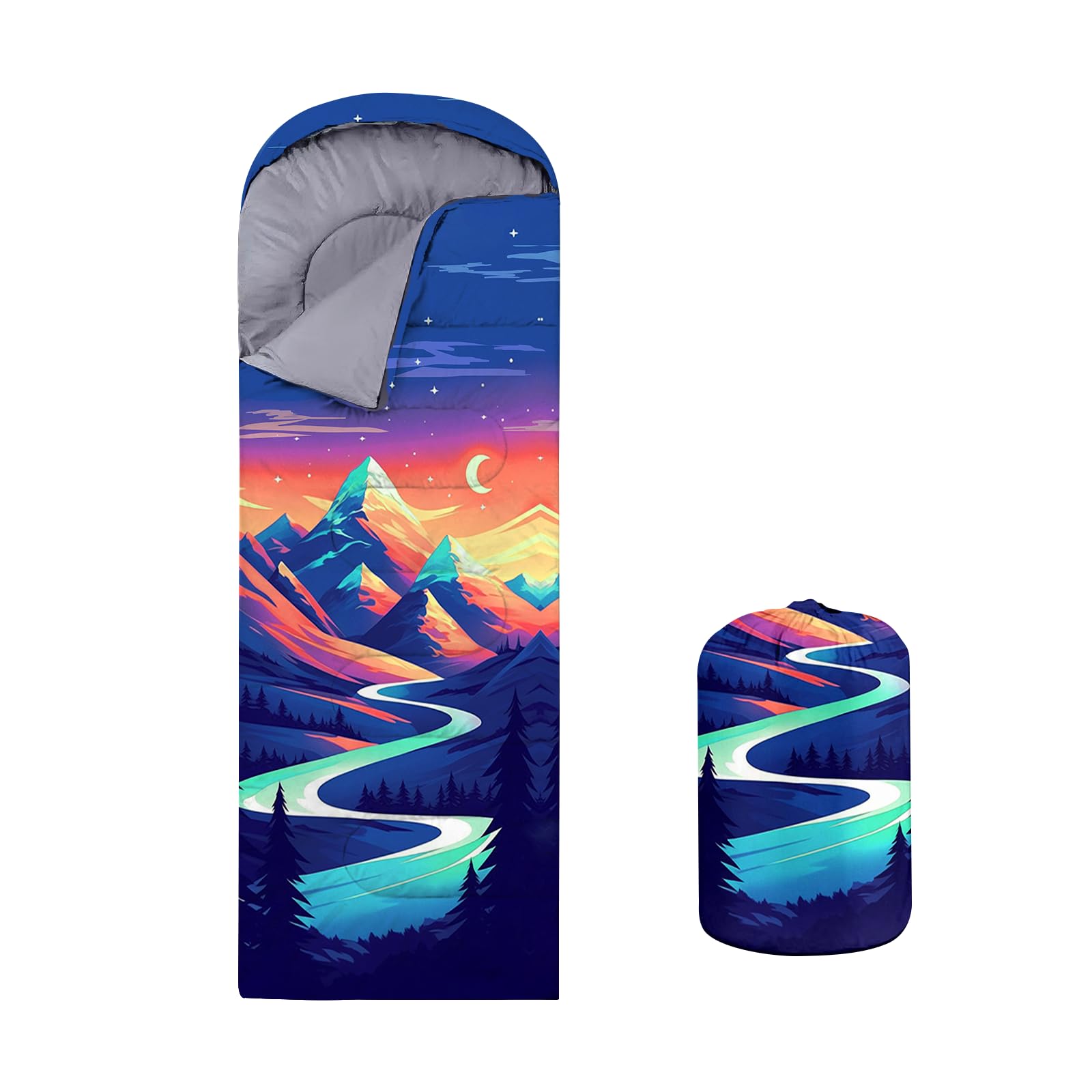 Mountain Sleeping Bags, RollableSleeping Bags and Compact withCompression Sack, Slumber Bagsfor Outdoor, Camping and Travel