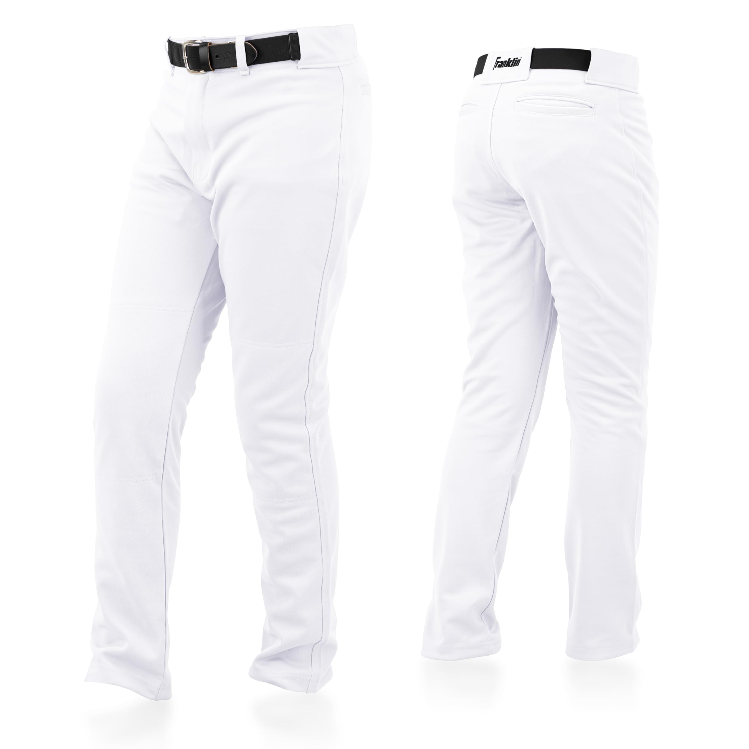 Franklin Sports Youth Baseball + Softball Pants - Knee High + Relaxed Fit Kids Baseball Pants - White, Black + Grey Pants