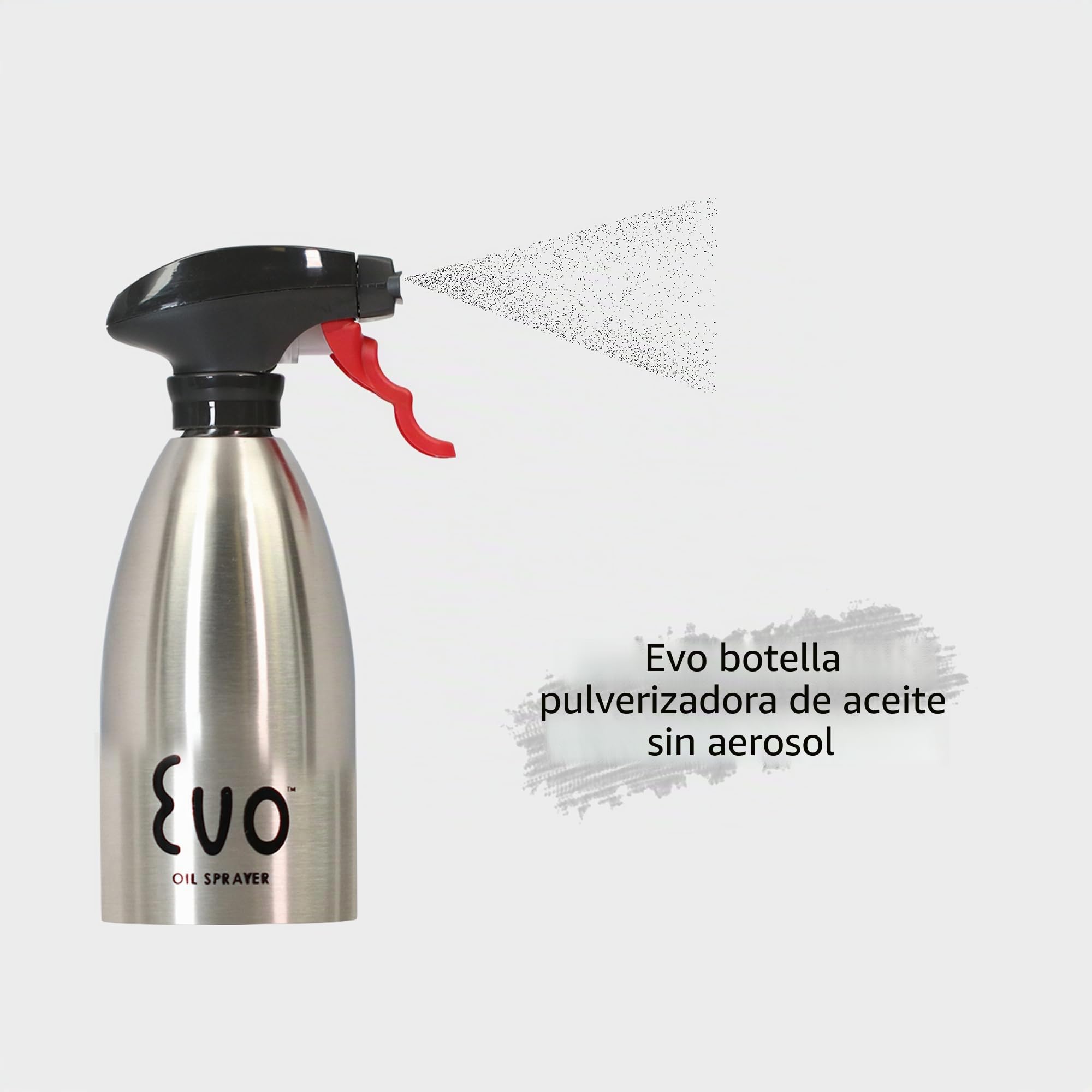 Harold Import Company Evo cocina parrilla disparador de oliva y aceite de cocina rellenable non-aerosol 18/8 acero inoxidable pulverizador botella, 16 oz