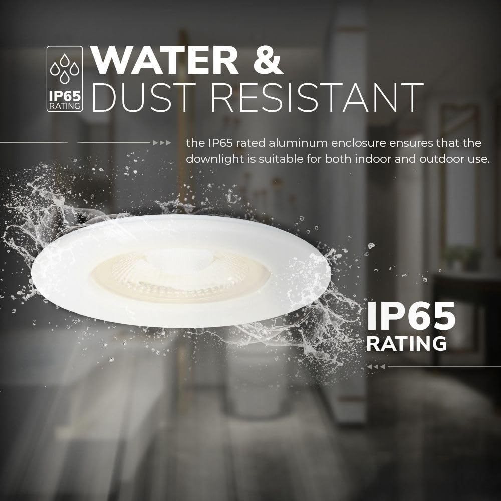 HOFTRONIC 6 faretti LED dimmerabili Nola - Bianco - 5 Watt - 2700K Luce calda - IP65 per interni ed esterni