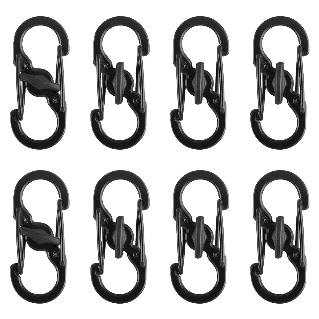APEX Lot de 5 mousquetons en aluminium avec boucle en forme de D, clip