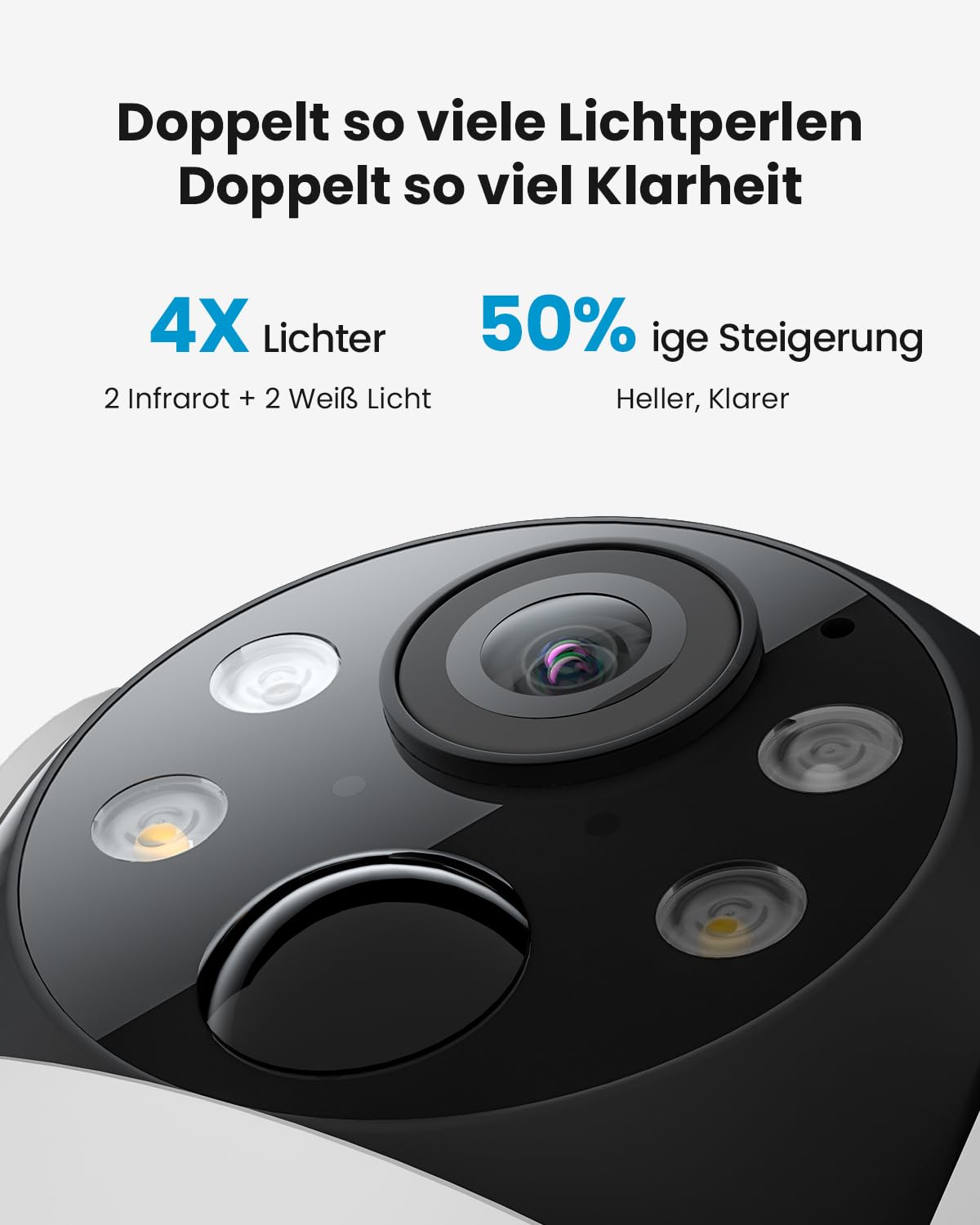 ieGeek 2K 3MP Überwachungskamera Aussen Solar, 360° PTZ Kamera Aussen Akku, 2.4GHz Kabellos Überwachungskamera mit PIR Bewegungsmelder,Farb-Nachtsicht, 2-Wege-Audio, IP65