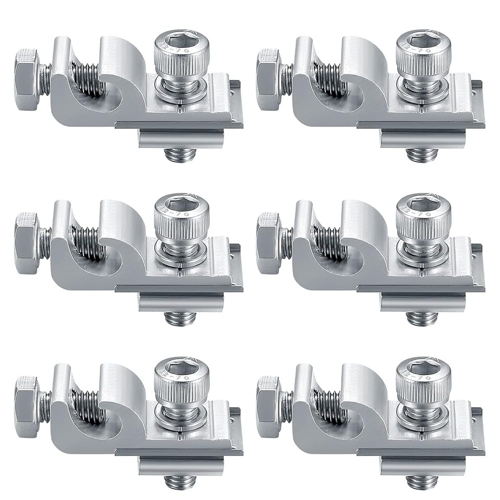 Teuypty Solar Panel Grounding Clips Photovoltaic Support for Solar Panel Solar Panel Fixings, Grounding Eyelets
