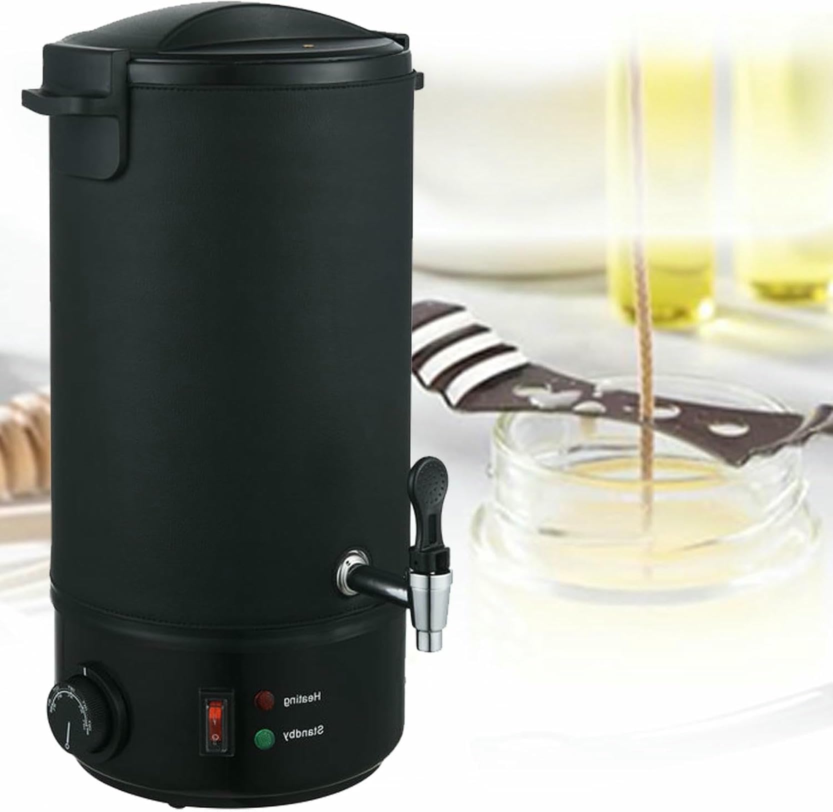 Fundidor De Cera para Hacer Velas, Olla para Fundir Cera, MáQuina Grande para Hacer Velas Comerciales con Pico Vertedor Y Control De Temperatura para Negocios Y Hogares,10L