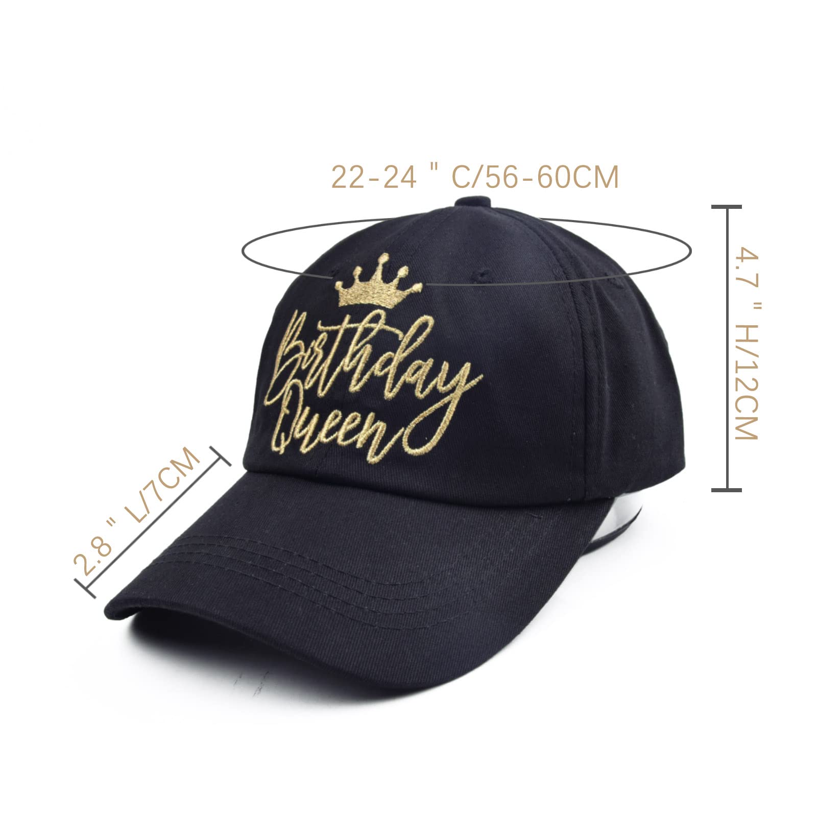 Cappello da baseball regolabile da donna con ricamo divertente della squadra della regina di compleanno