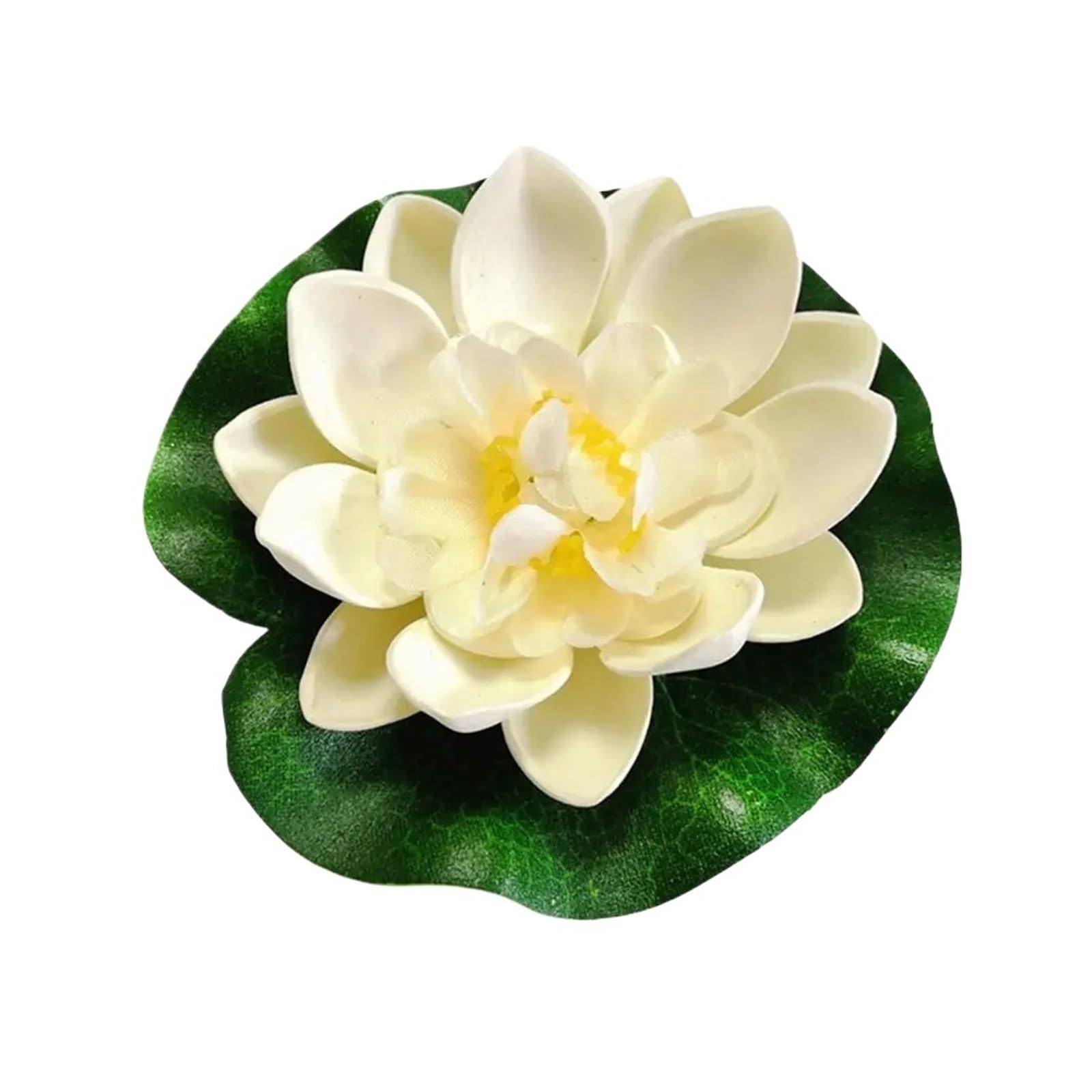LHSJYG Water Lily Plants For Ponds Small 10cm Artificial Lotus Floating Simulated Plant Realistic Aquarium Garden Lily Decoration Micro Landscape Pond Water(White)
